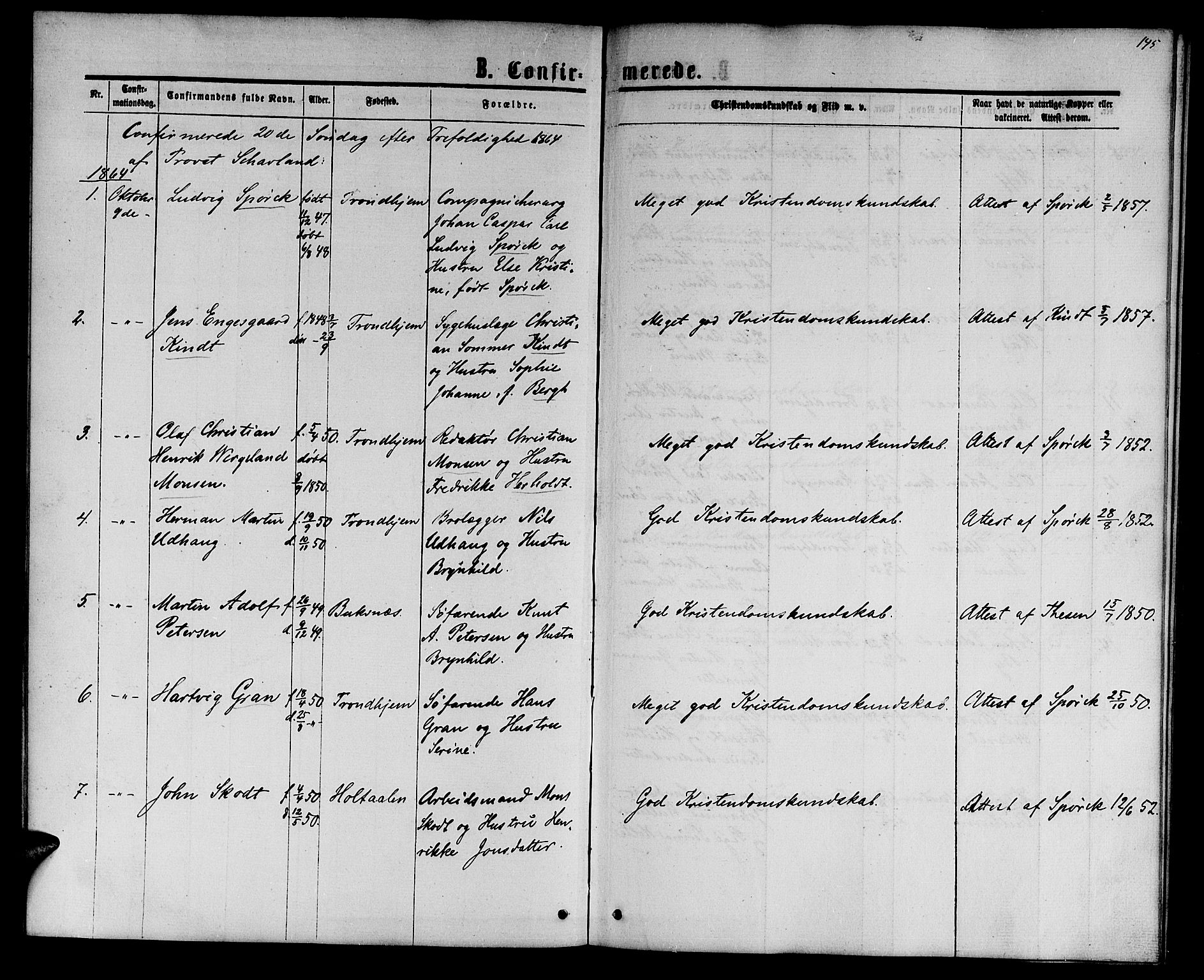 Ministerialprotokoller, klokkerbøker og fødselsregistre - Sør-Trøndelag, SAT/A-1456/601/L0087: Parish register (copy) no. 601C05, 1864-1881, p. 145