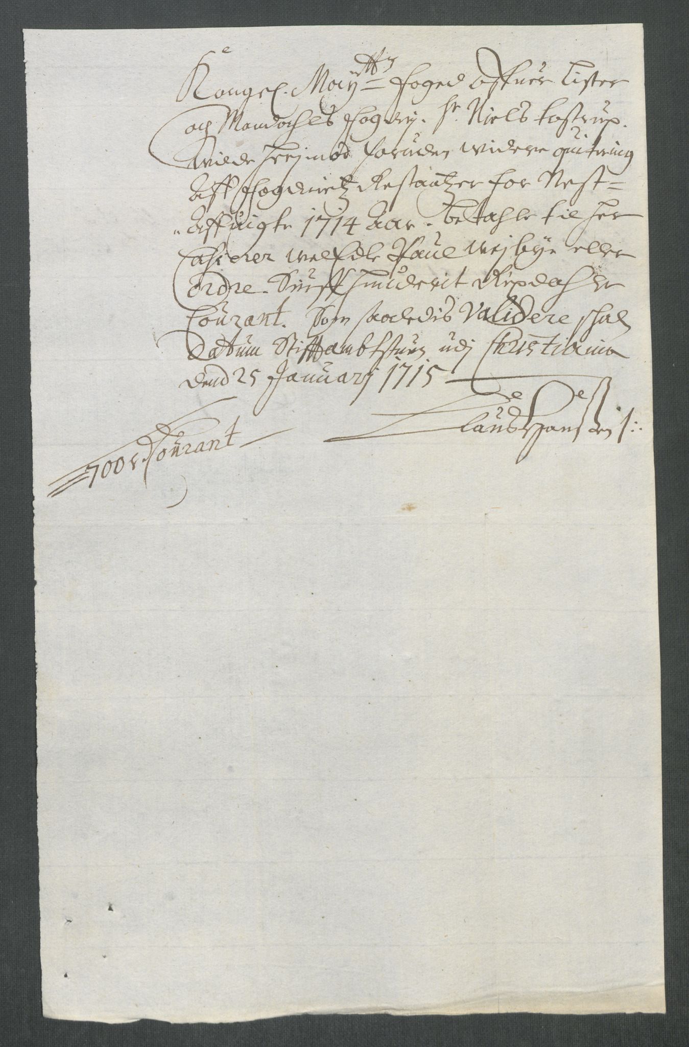 Rentekammeret inntil 1814, Reviderte regnskaper, Fogderegnskap, AV/RA-EA-4092/R43/L2559: Fogderegnskap Lista og Mandal, 1715, p. 400