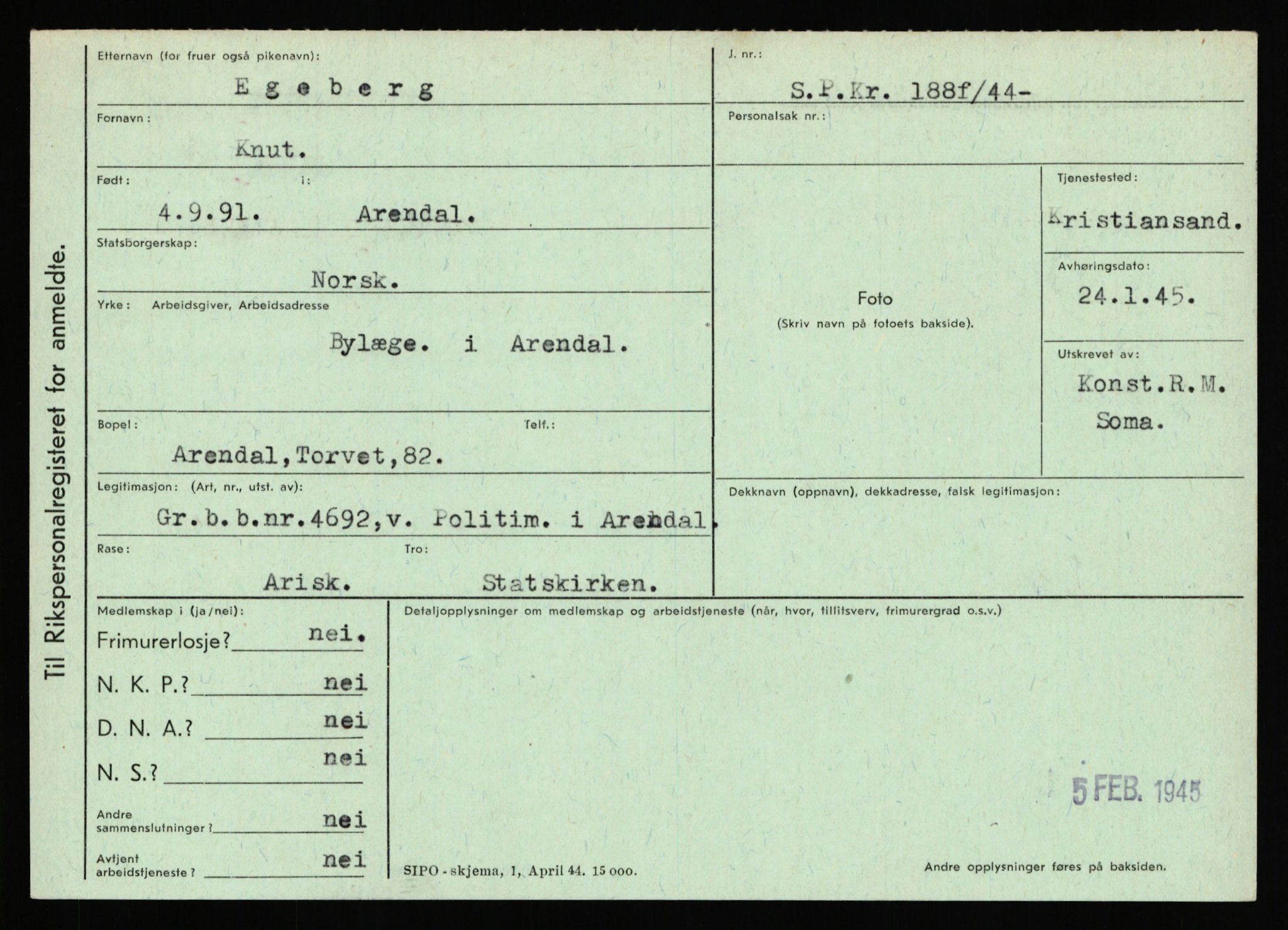 Statspolitiet - Hovedkontoret / Osloavdelingen, AV/RA-S-1329/C/Ca/L0003: Brechan - Eichinger	, 1943-1945, p. 4803