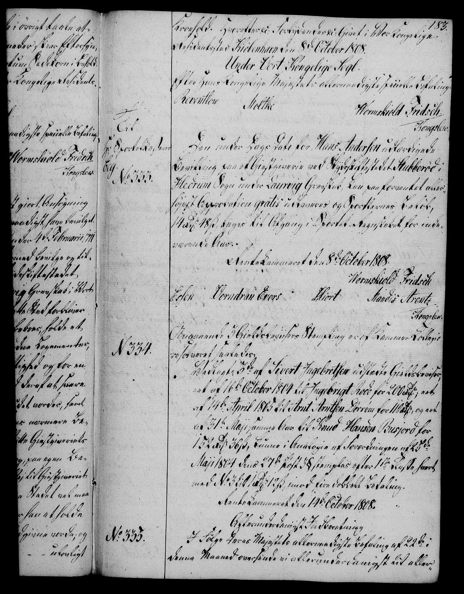 Rentekammeret, Kammerkanselliet, AV/RA-EA-3111/G/Gg/Gga/L0019: Norsk ekspedisjonsprotokoll med register (merket RK 53.19), 1807-1810, p. 183