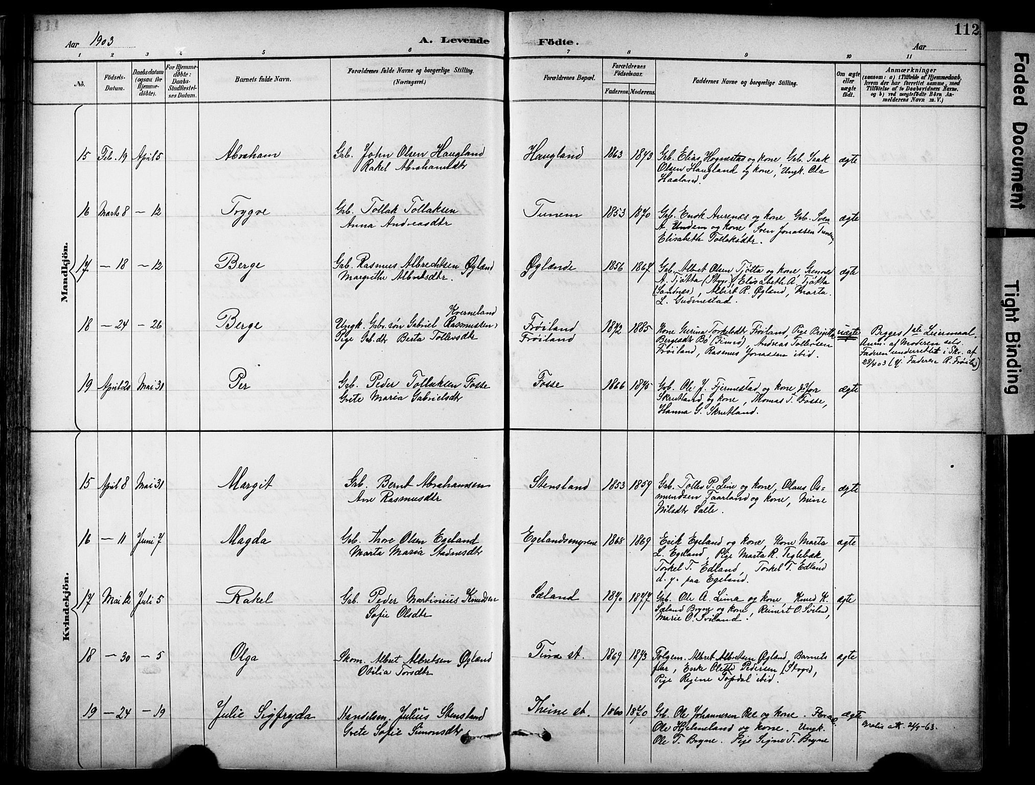 Lye sokneprestkontor, SAST/A-101794/001/30BA/L0011: Parish register (official) no. A 9, 1893-1903, p. 112