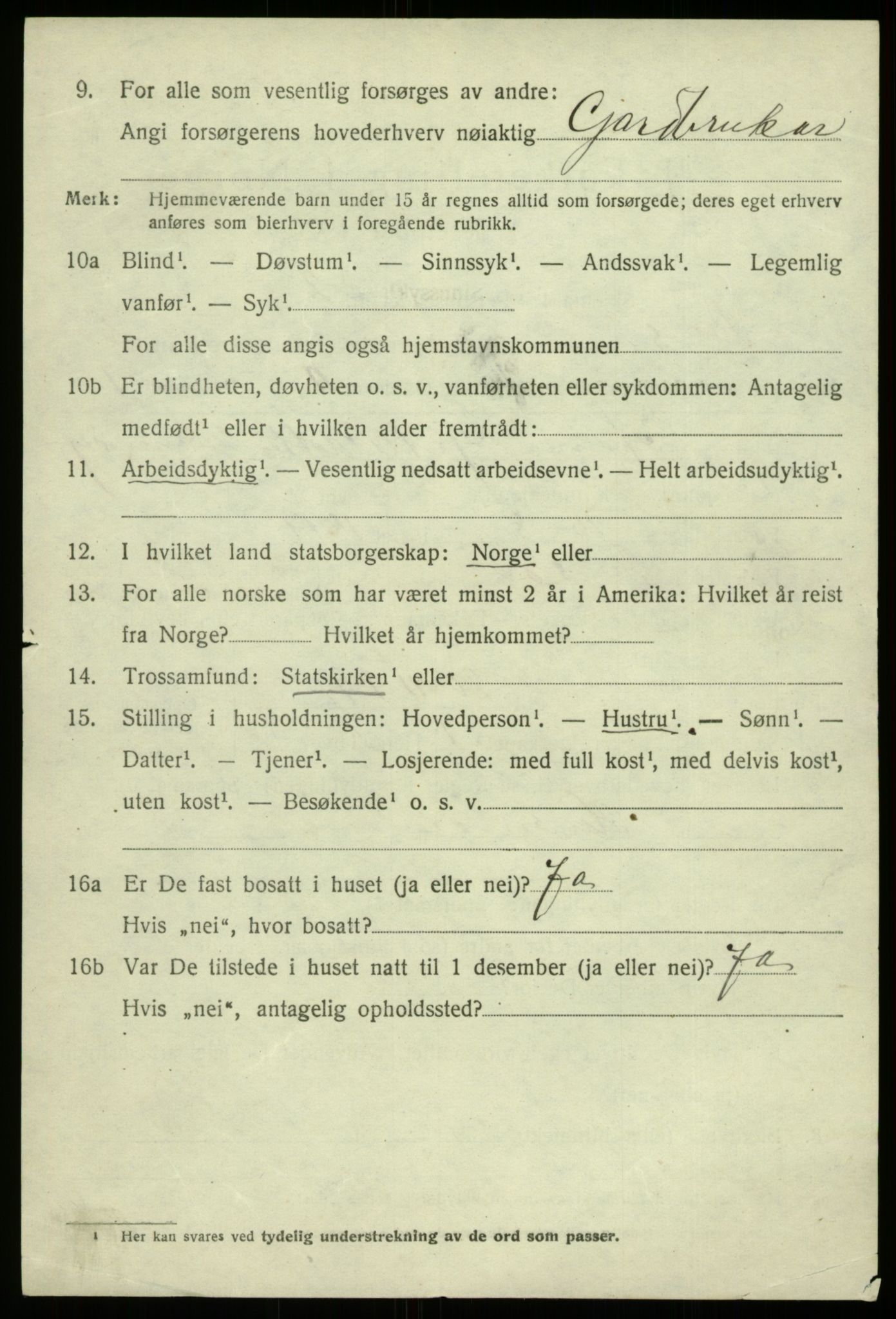 SAB, 1920 census for Fusa, 1920, p. 806