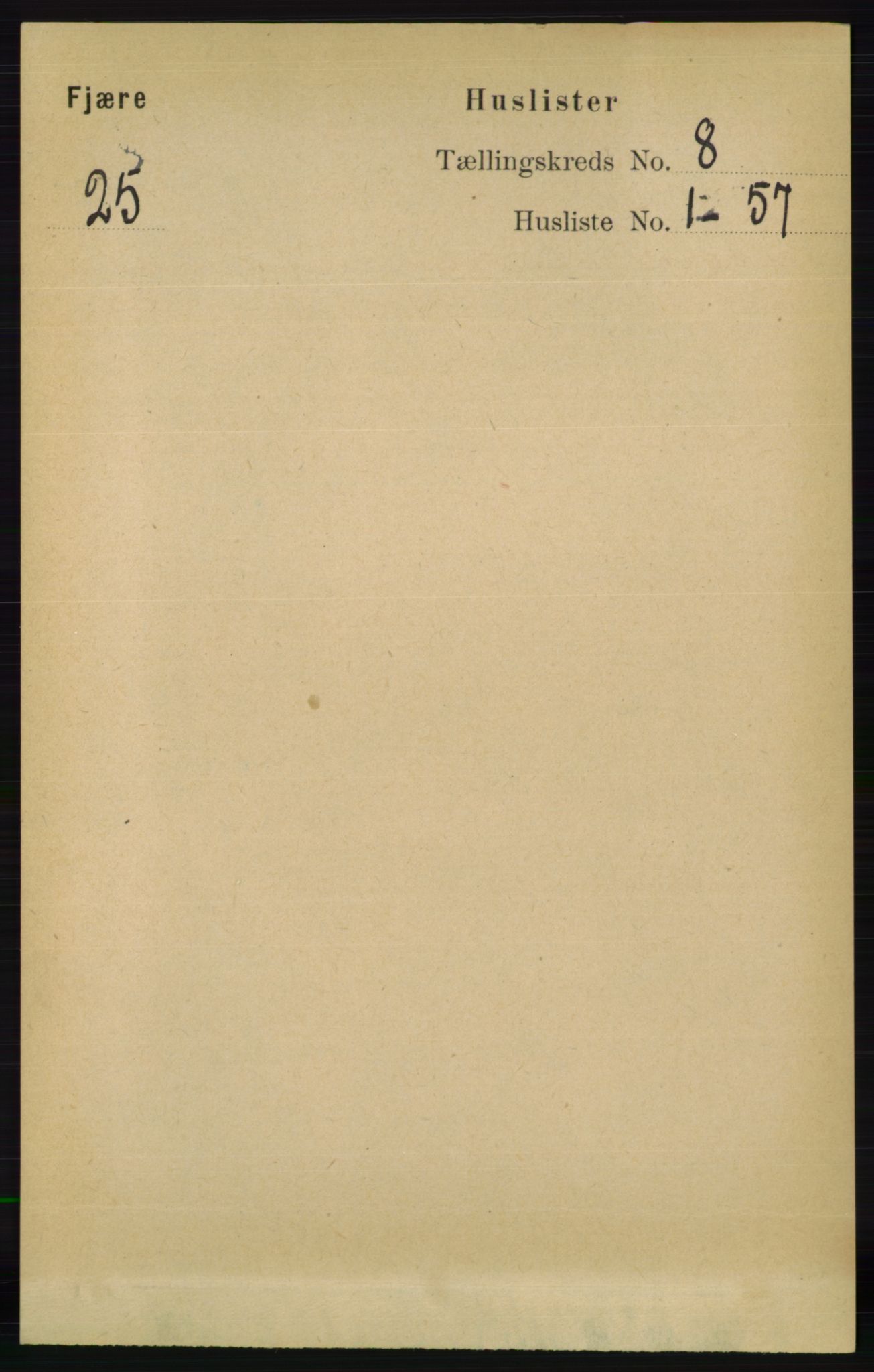 RA, 1891 census for 0923 Fjære, 1891, p. 3677