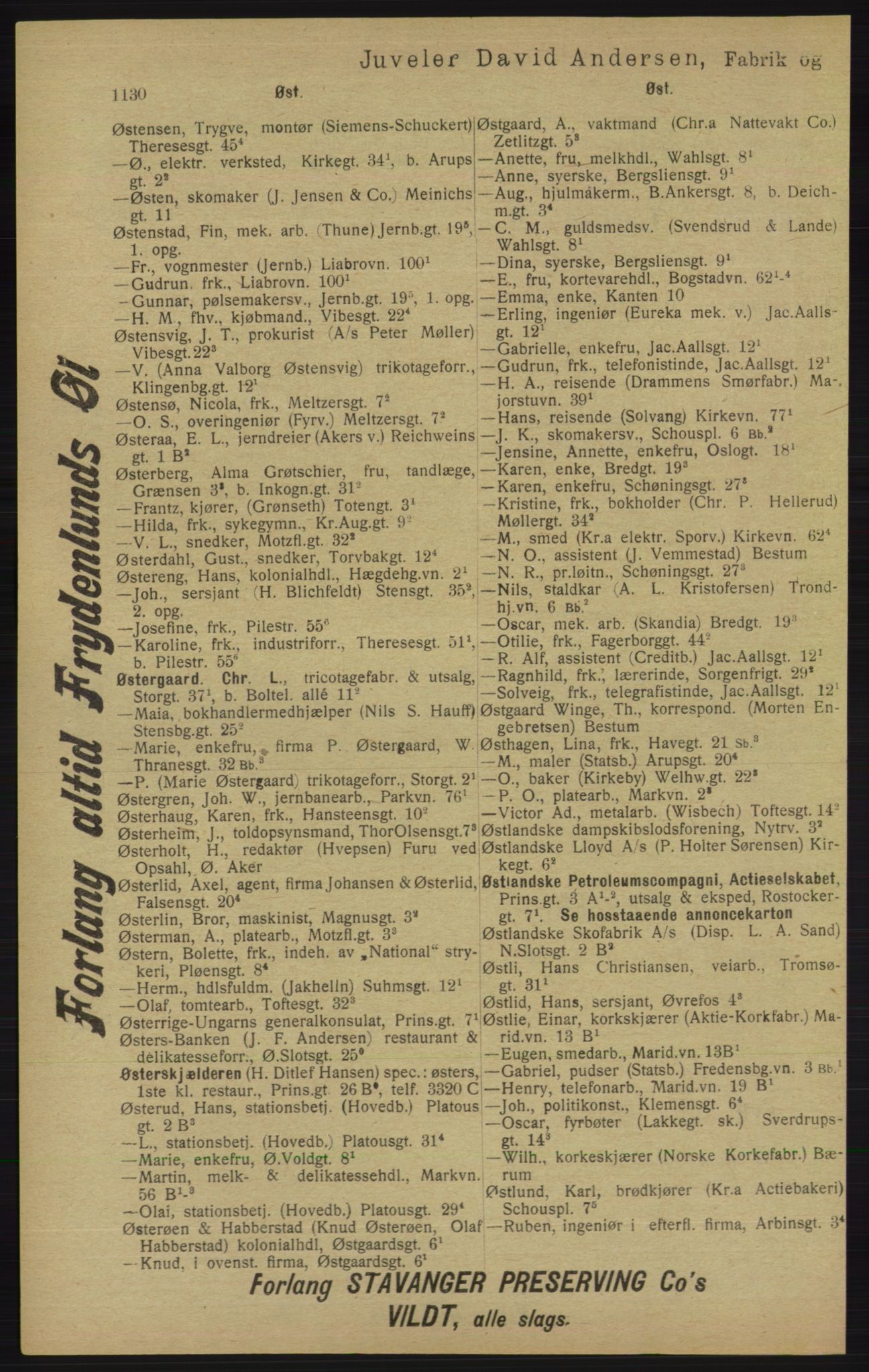 Kristiania/Oslo adressebok, PUBL/-, 1913, p. 1144