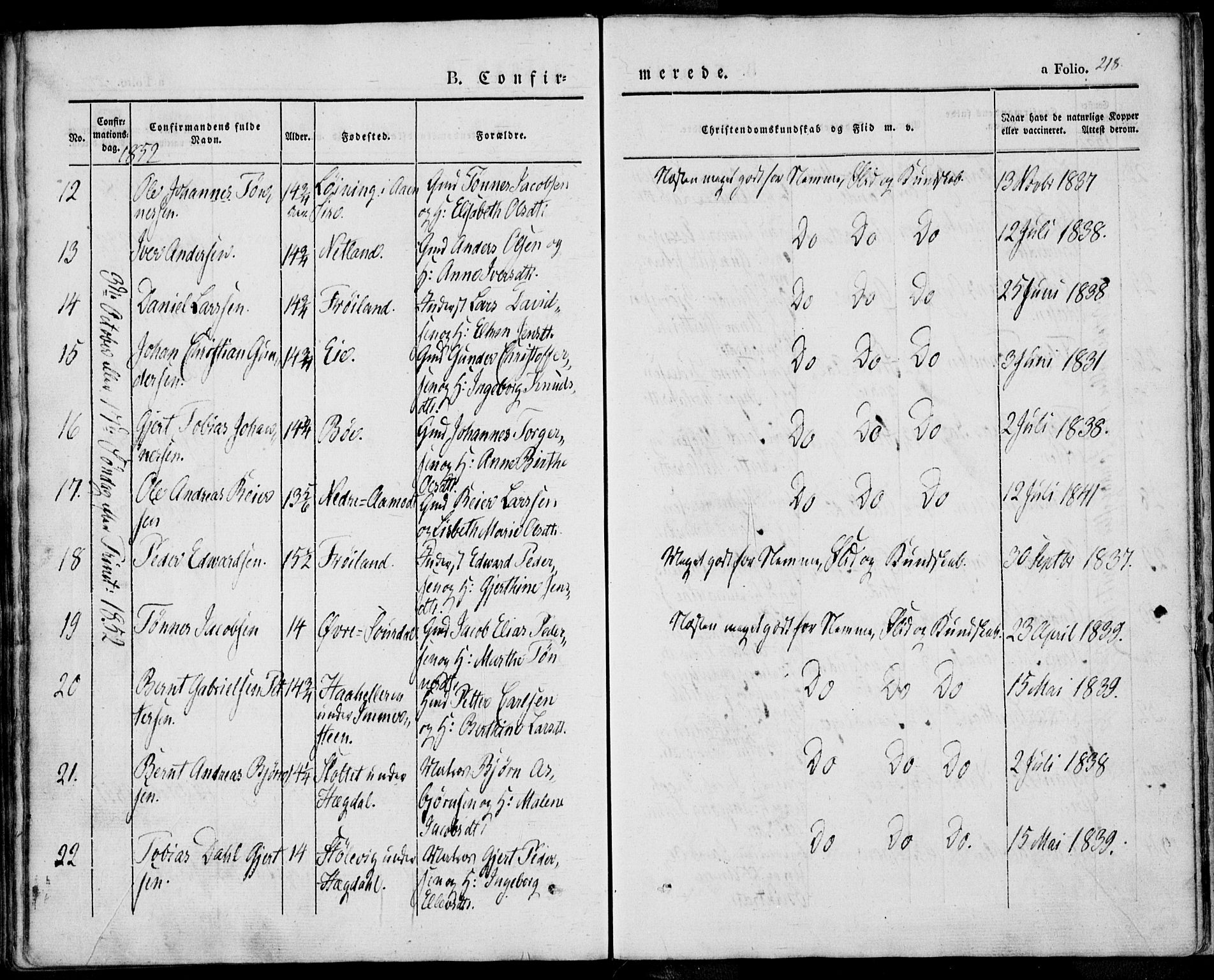 Sokndal sokneprestkontor, SAST/A-101808: Parish register (official) no. A 8.1, 1842-1857, p. 218