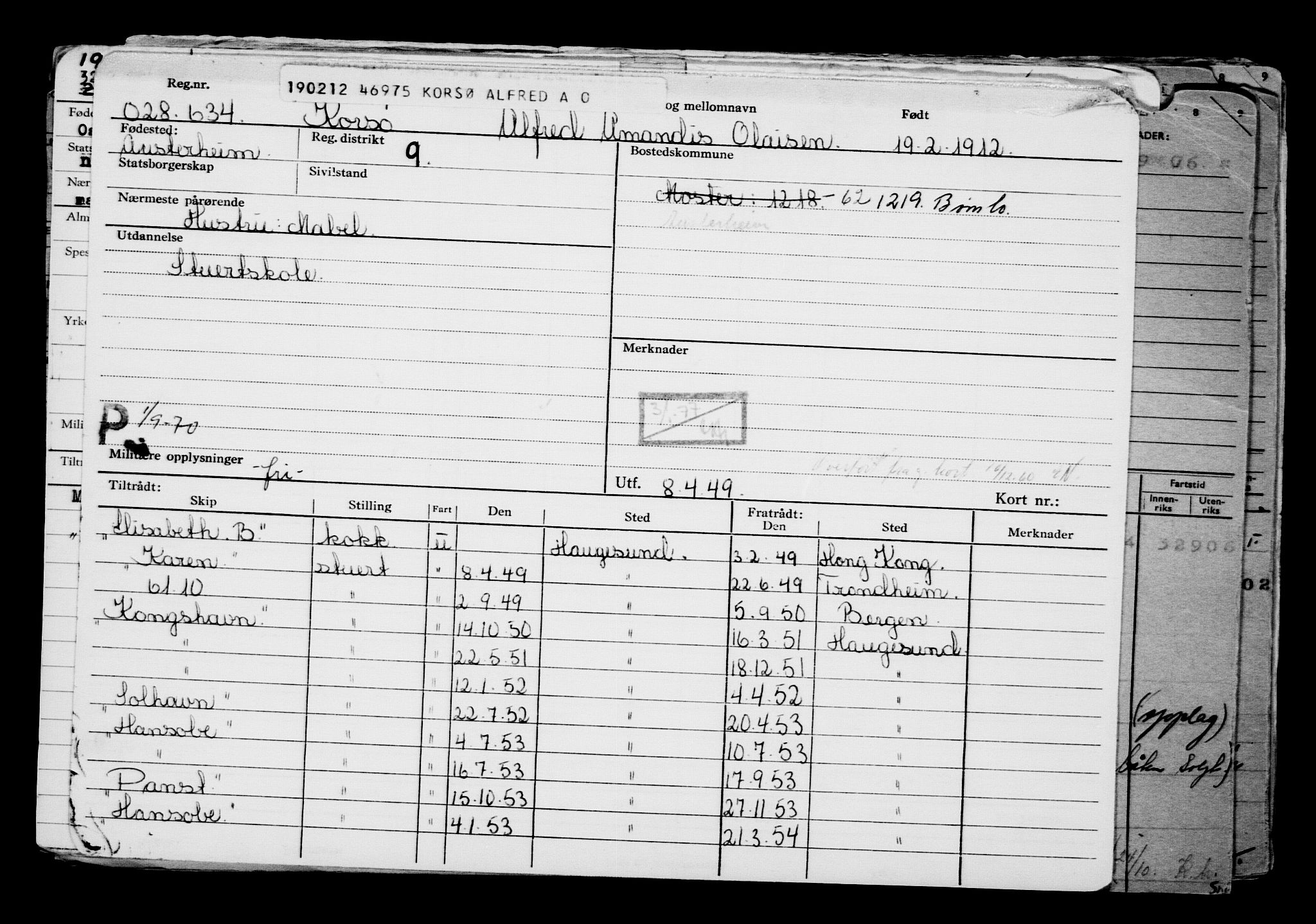 Direktoratet for sjømenn, AV/RA-S-3545/G/Gb/L0102: Hovedkort, 1912, p. 797