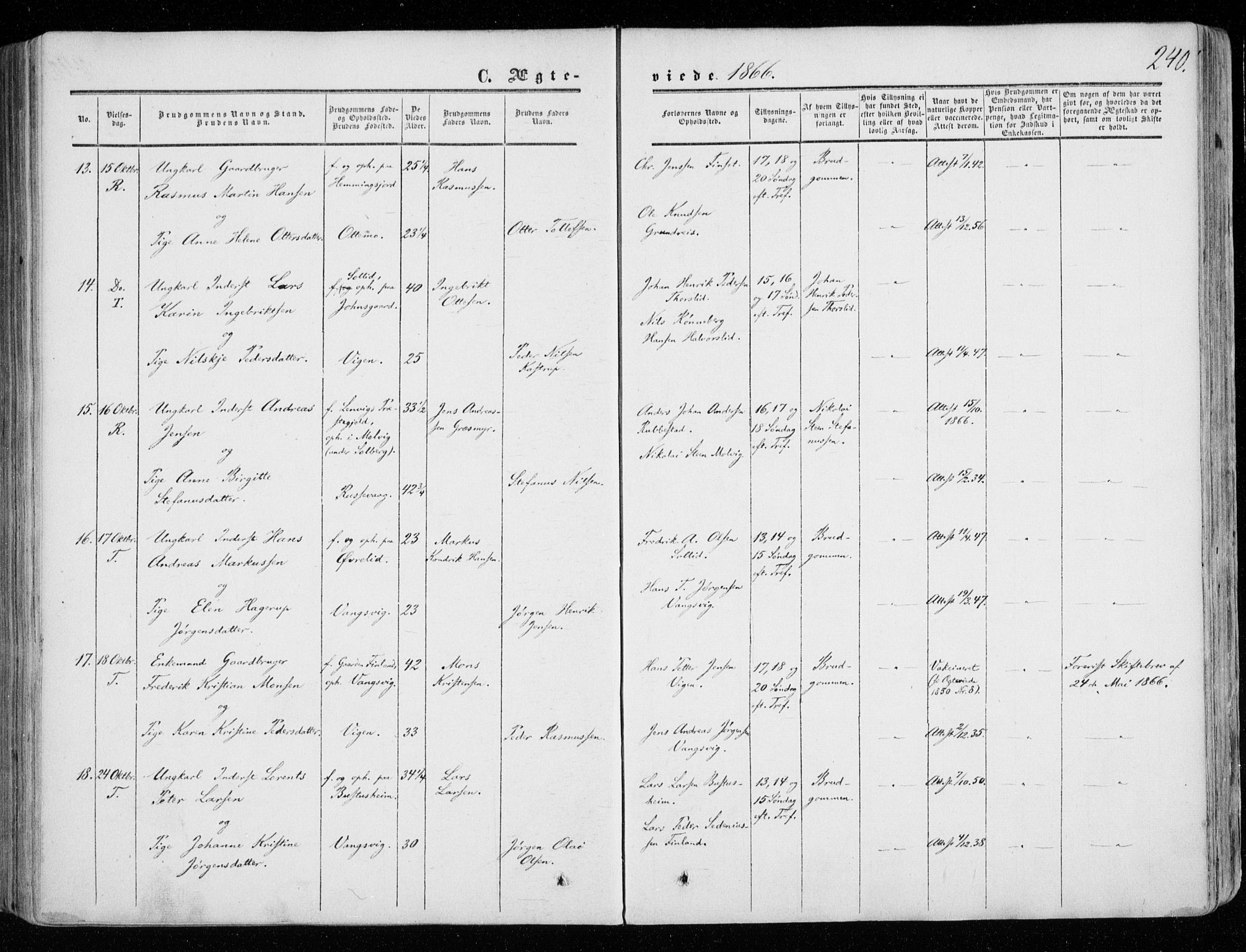 Tranøy sokneprestkontor, AV/SATØ-S-1313/I/Ia/Iaa/L0007kirke: Parish register (official) no. 7, 1856-1866, p. 240