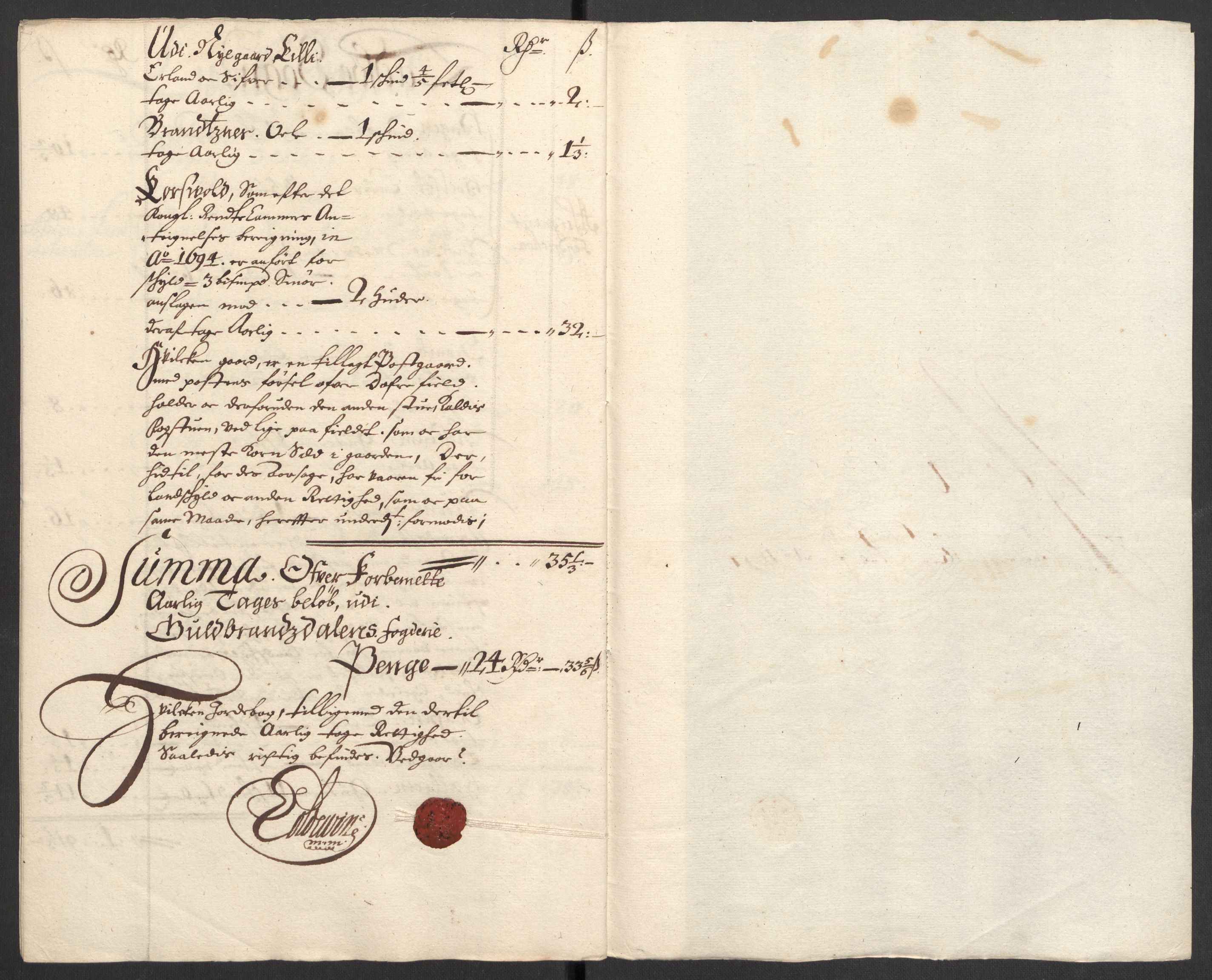 Rentekammeret inntil 1814, Reviderte regnskaper, Fogderegnskap, RA/EA-4092/R17/L1170: Fogderegnskap Gudbrandsdal, 1696-1697, p. 198