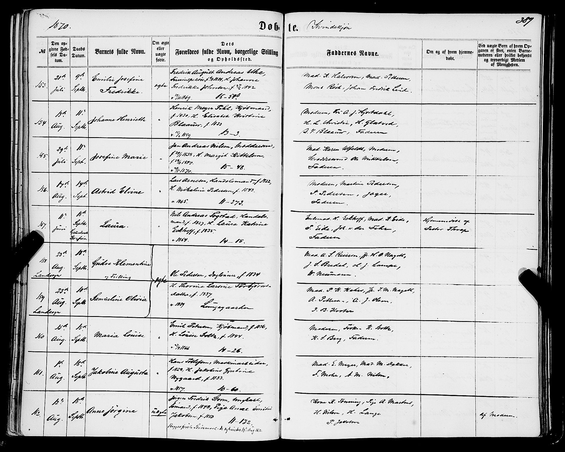 Domkirken sokneprestembete, AV/SAB-A-74801/H/Haa/L0021: Parish register (official) no. B 4, 1859-1871, p. 387