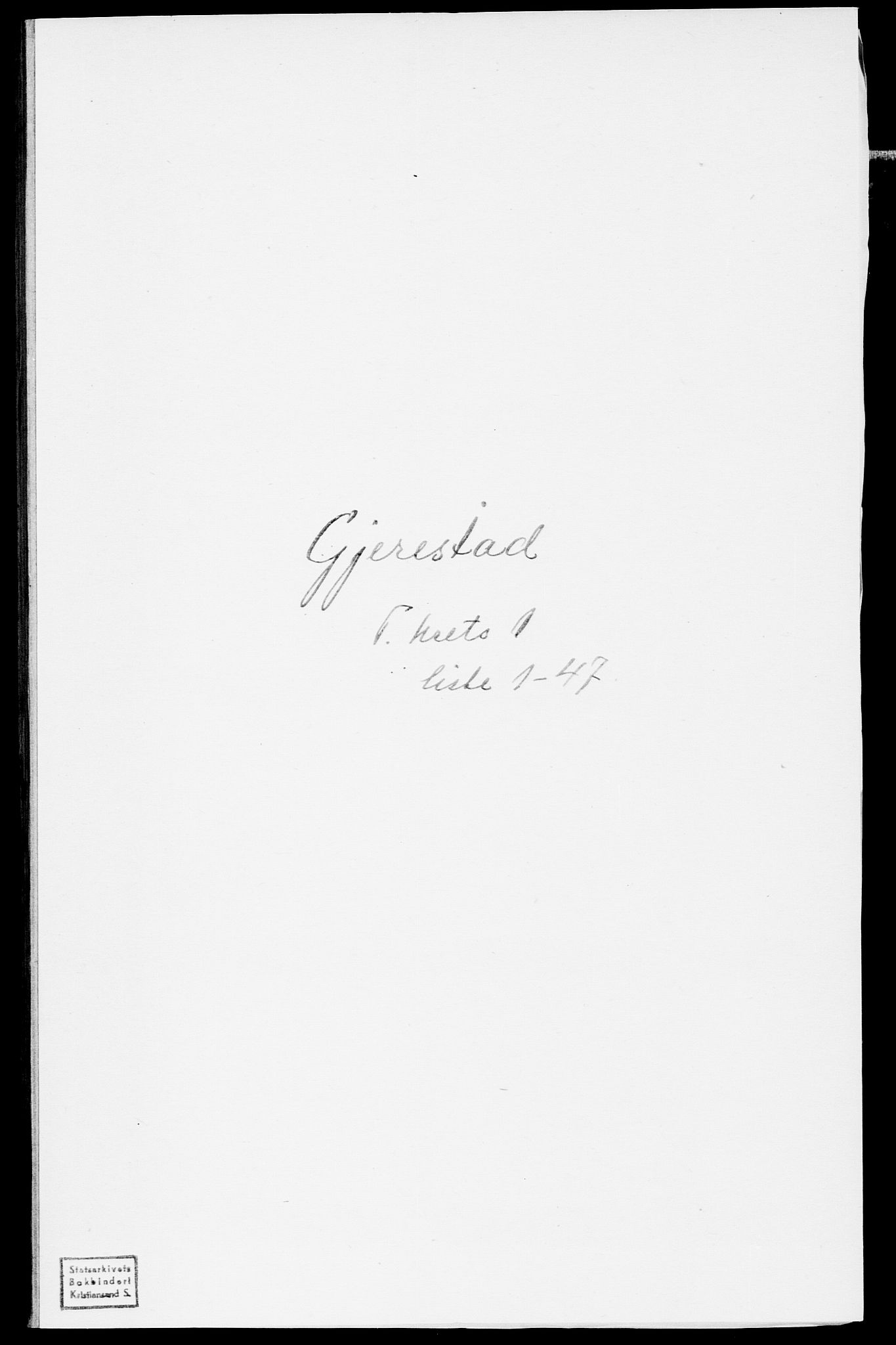 SAK, 1875 census for 0911P Gjerstad, 1875, p. 40