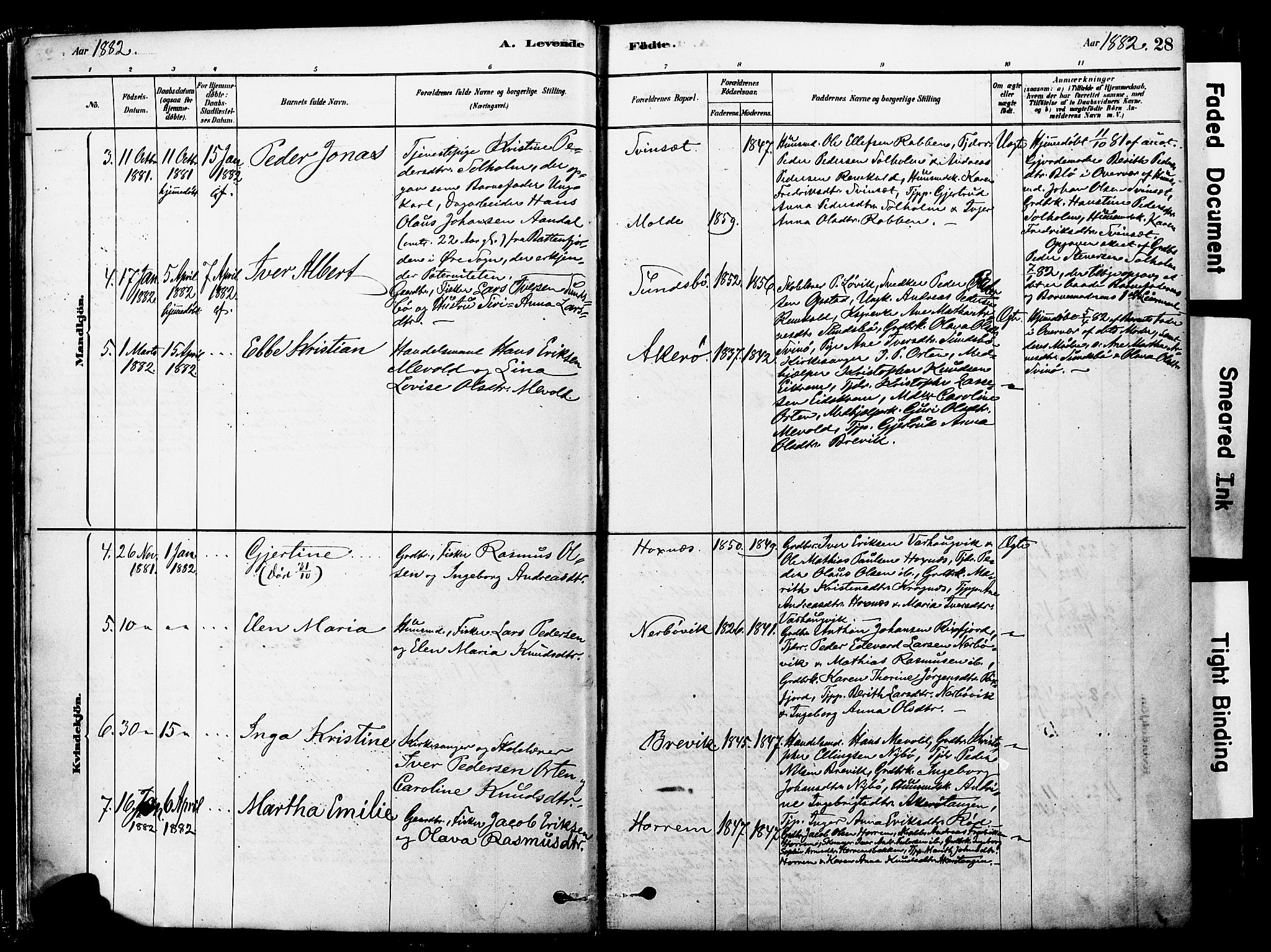 Ministerialprotokoller, klokkerbøker og fødselsregistre - Møre og Romsdal, SAT/A-1454/560/L0721: Parish register (official) no. 560A05, 1878-1917, p. 28