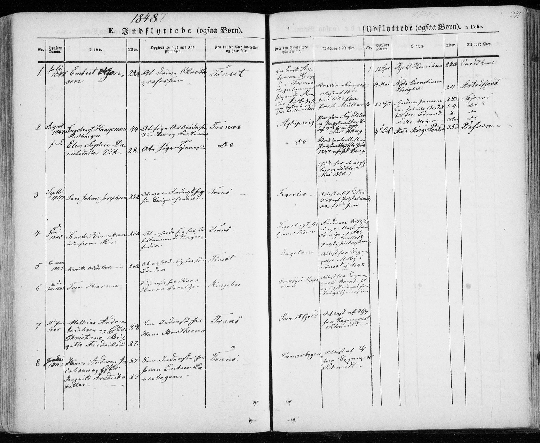 Lenvik sokneprestembete, SATØ/S-1310/H/Ha/Haa/L0006kirke: Parish register (official) no. 6, 1845-1854, p. 341