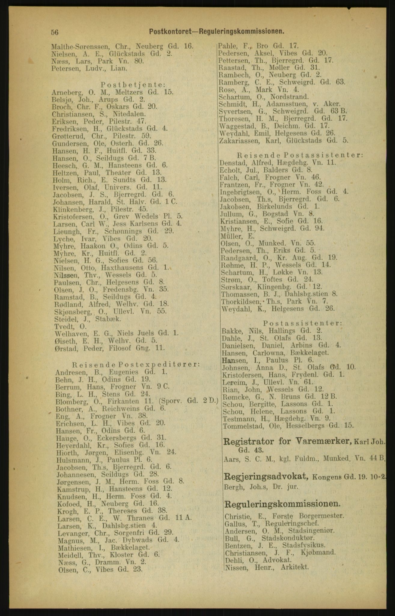 Kristiania/Oslo adressebok, PUBL/-, 1900, p. 56