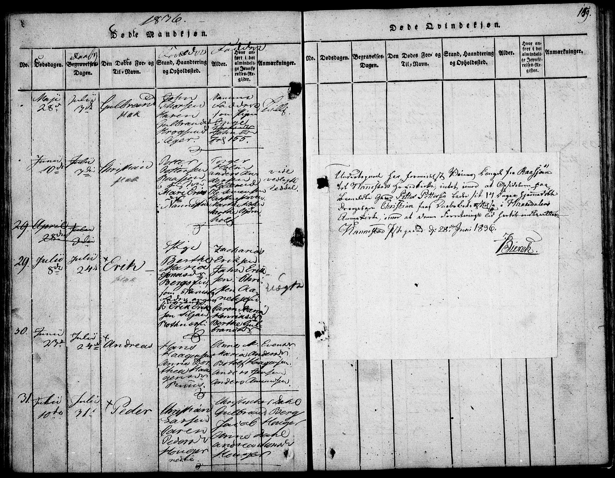 Nittedal prestekontor Kirkebøker, AV/SAO-A-10365a/F/Fa/L0003: Parish register (official) no. I 3, 1814-1836, p. 159