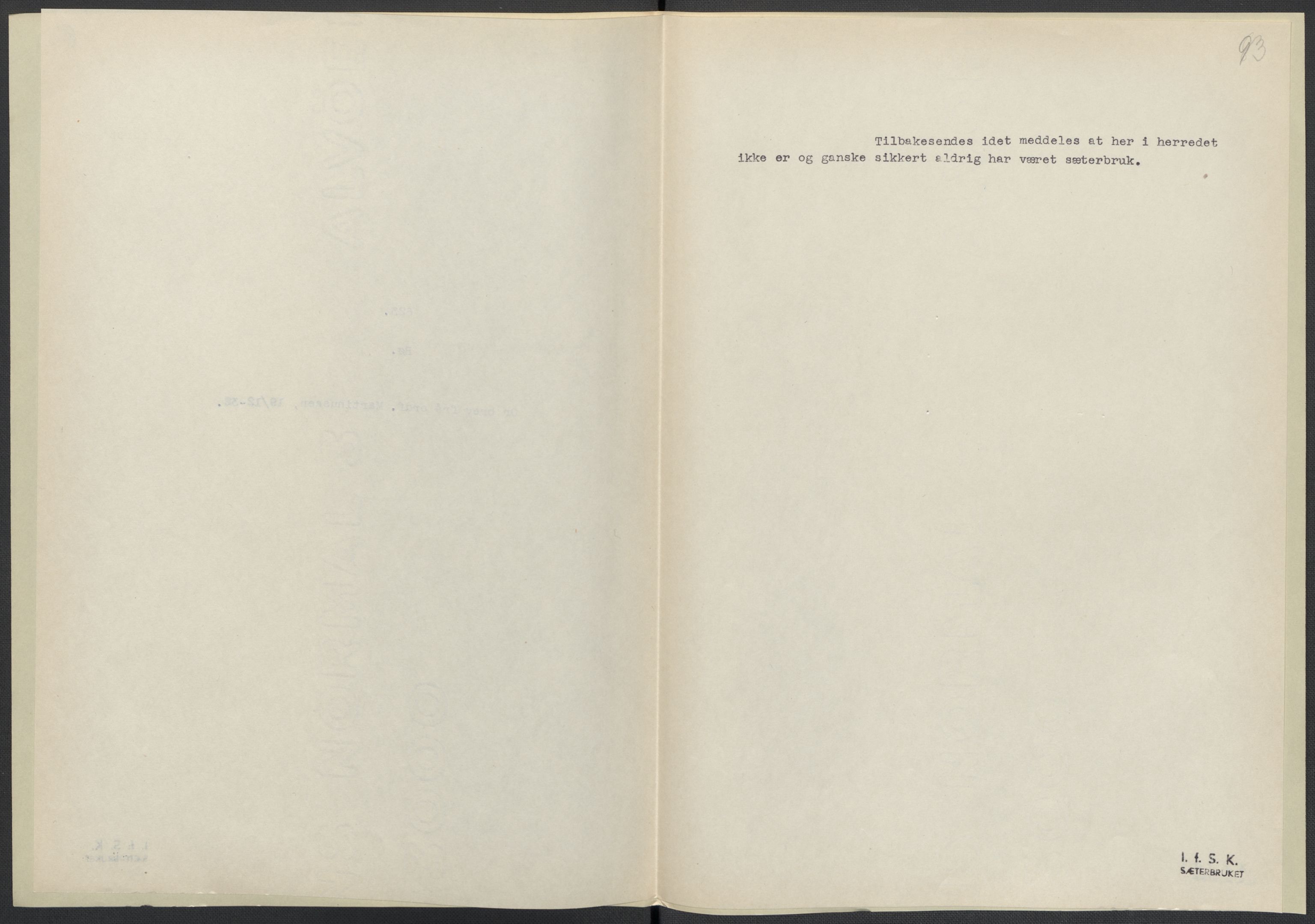 Instituttet for sammenlignende kulturforskning, AV/RA-PA-0424/F/Fc/L0016/0003: Eske B16: / Nordland (perm XLVIII), 1932-1937, p. 93