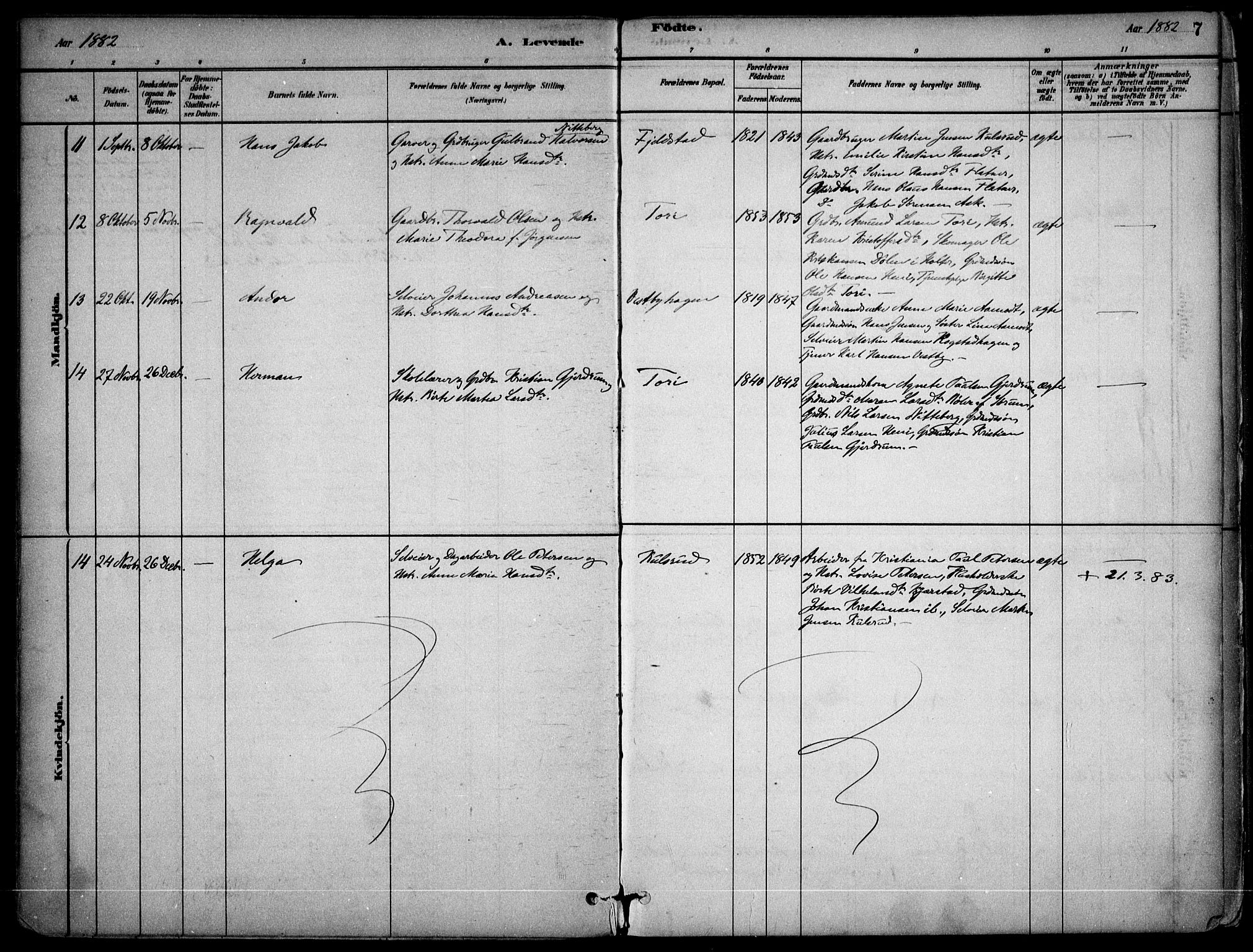 Gjerdrum prestekontor Kirkebøker, SAO/A-10412b/F/Fb/L0001: Parish register (official) no. II 1, 1881-1921, p. 7