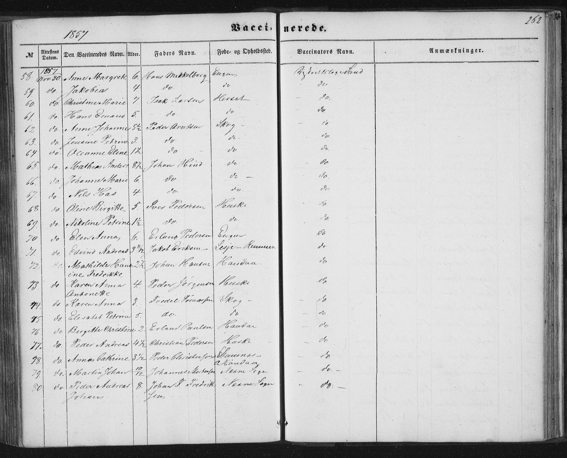 Ministerialprotokoller, klokkerbøker og fødselsregistre - Nordland, AV/SAT-A-1459/838/L0550: Parish register (official) no. 838A08, 1855-1865, p. 262