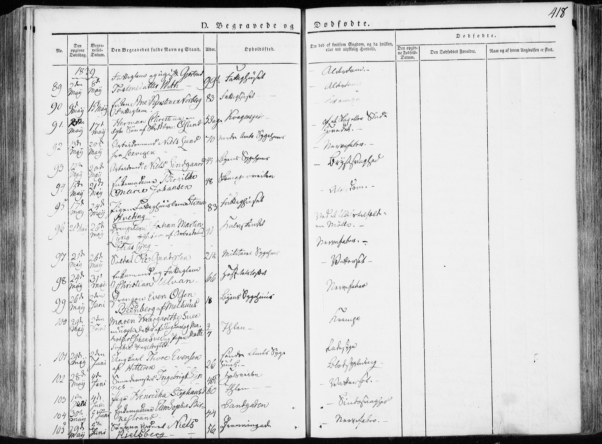 Ministerialprotokoller, klokkerbøker og fødselsregistre - Sør-Trøndelag, AV/SAT-A-1456/601/L0047: Parish register (official) no. 601A15, 1831-1839, p. 418