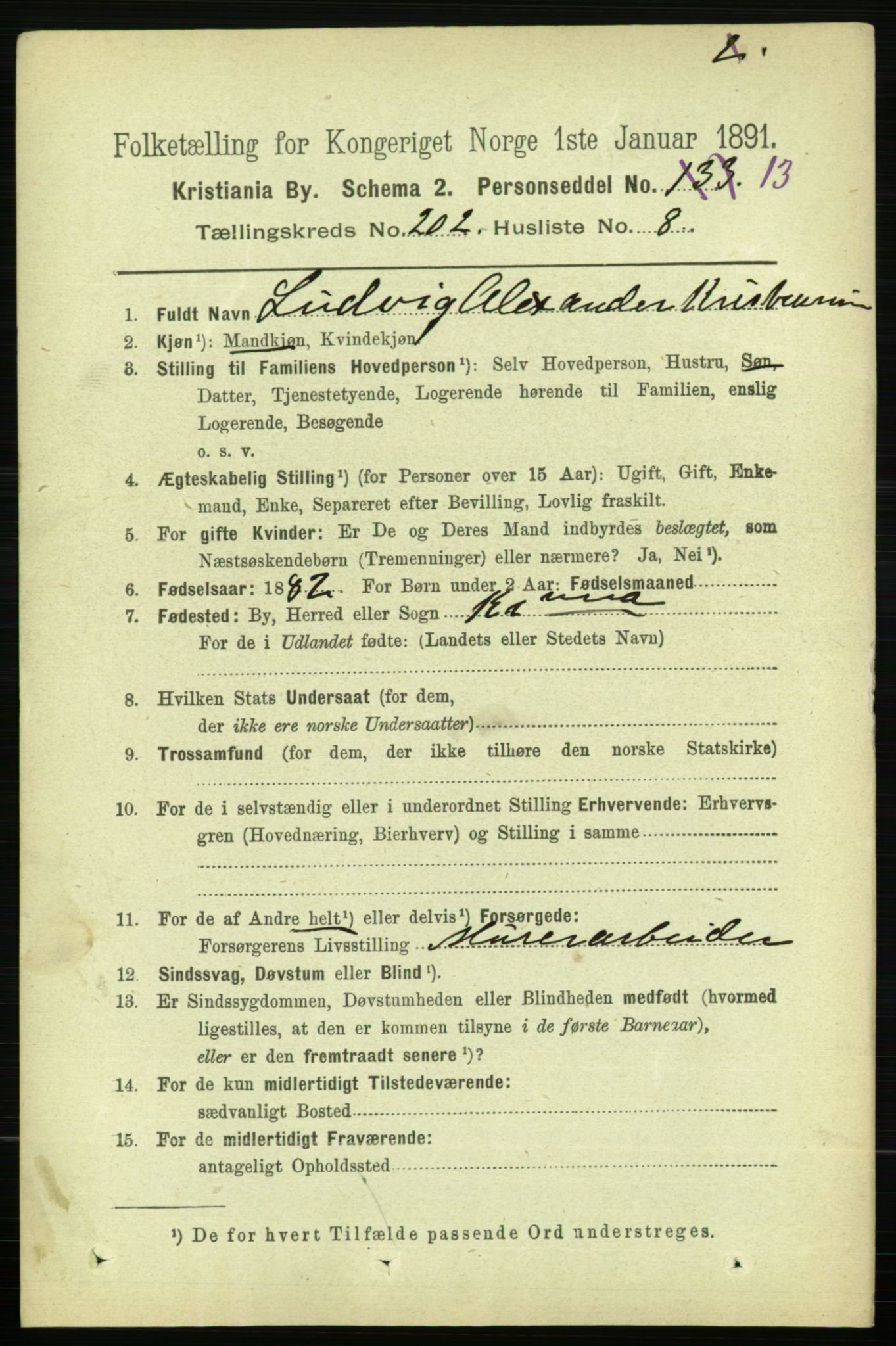 RA, 1891 census for 0301 Kristiania, 1891, p. 121655