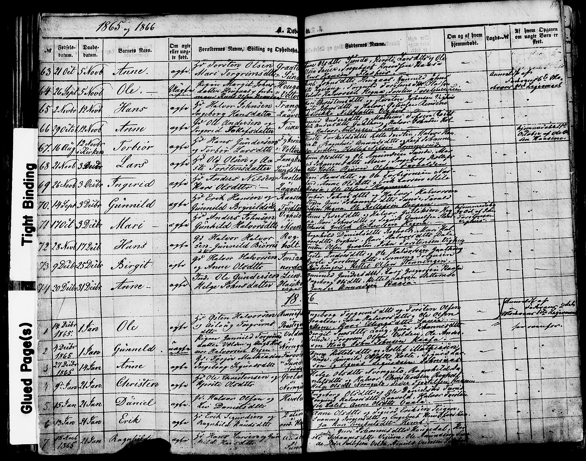 Sauherad kirkebøker, AV/SAKO-A-298/F/Fa/L0007: Parish register (official) no. I 7, 1851-1873, p. 86