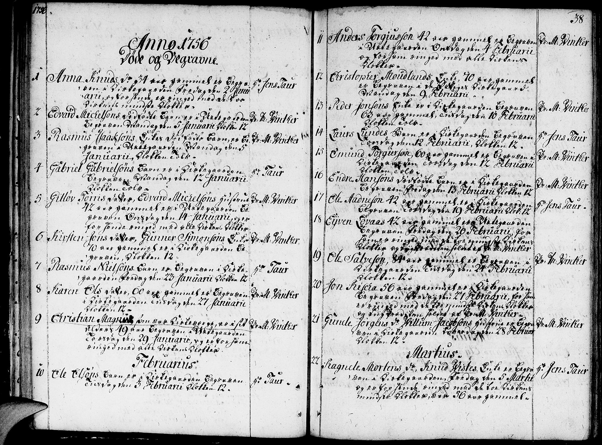 Domkirken sokneprestkontor, SAST/A-101812/001/30/30BA/L0005: Parish register (official) no. A 5, 1744-1788, p. 38