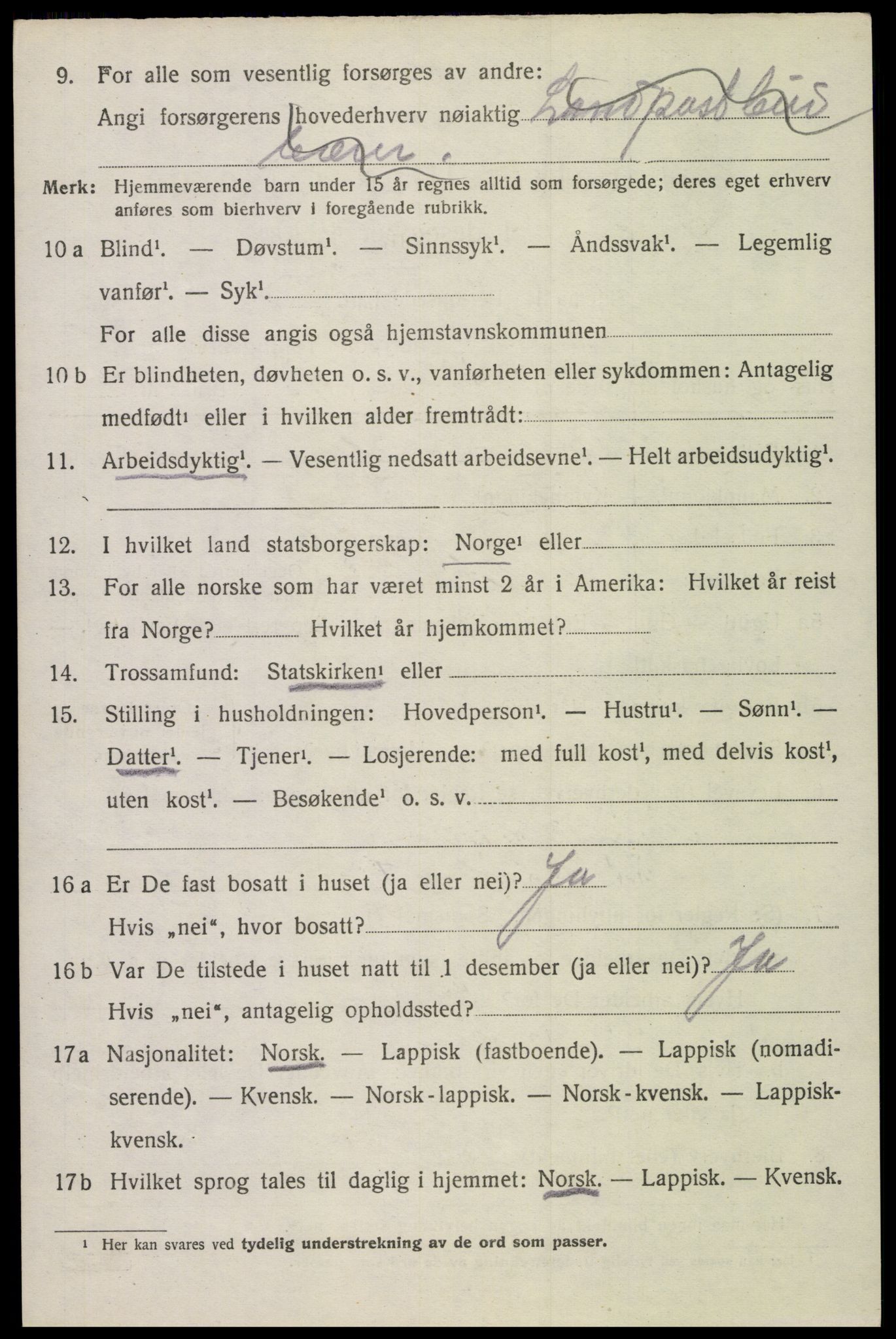 SAT, 1920 census for Hadsel, 1920, p. 22233