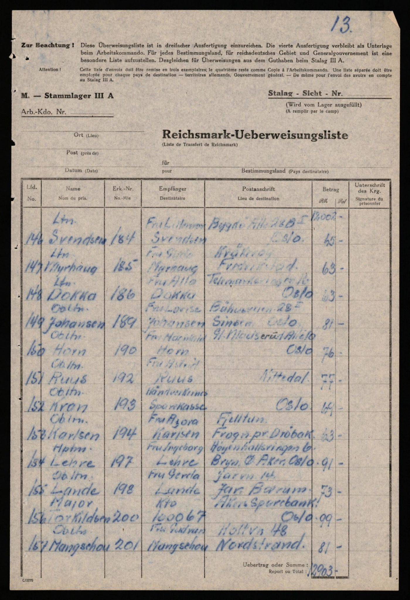 Forsvaret, Forsvarets krigshistoriske avdeling, AV/RA-RAFA-2017/Y/Yf/L0202: II-C-11-2103-2104  -  Norske offiserer i krigsfangenskap, 1940-1945, p. 268