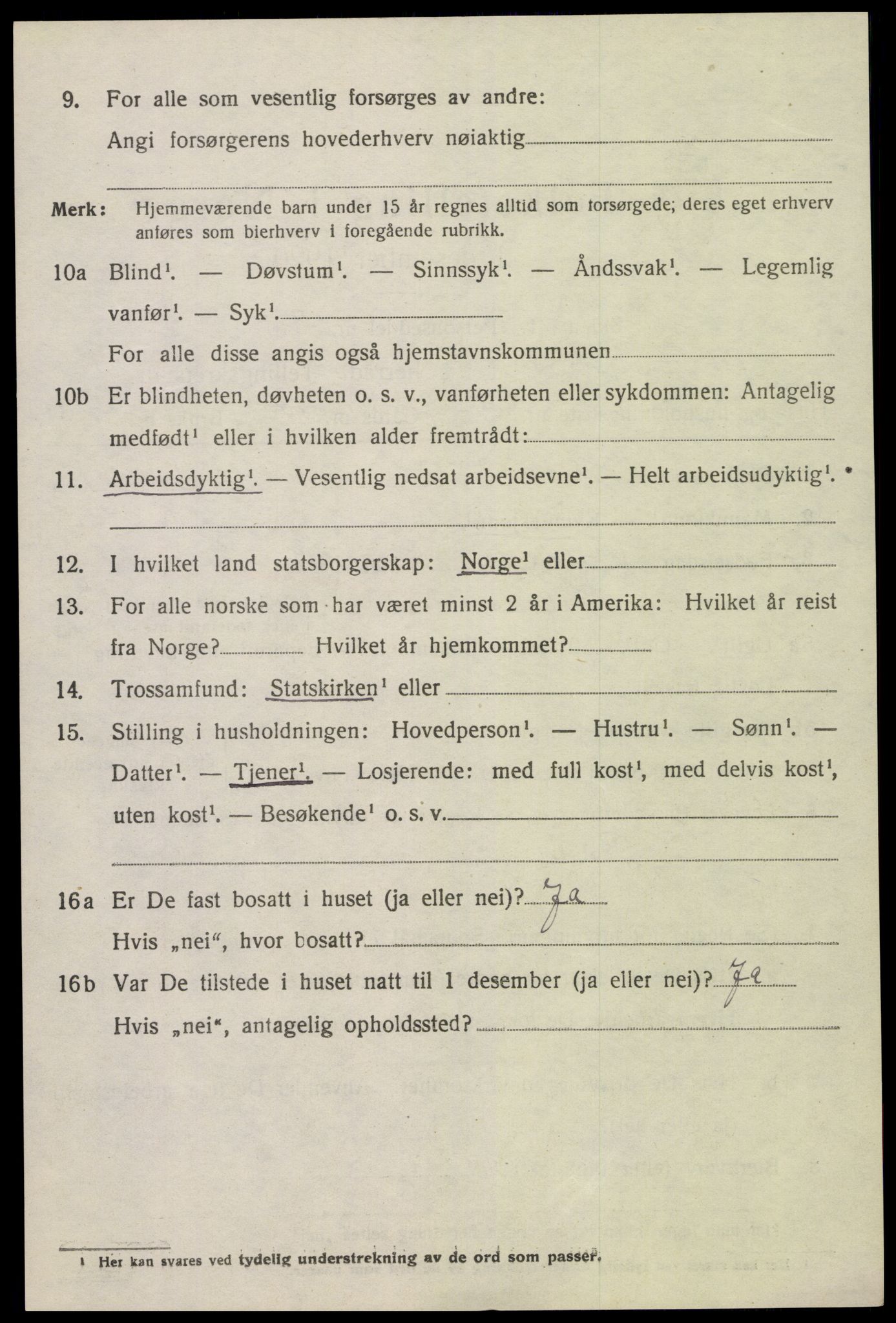 SAK, 1920 census for Austre Moland, 1920, p. 2208