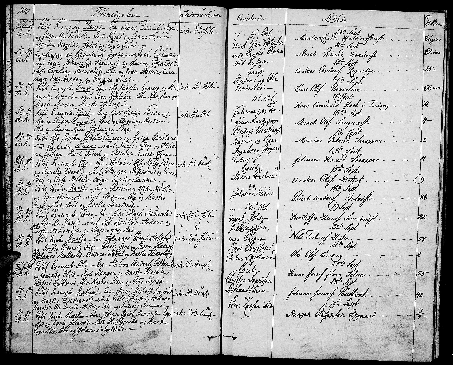 Toten prestekontor, SAH/PREST-102/H/Ha/Haa/L0008: Parish register (official) no. 8, 1809-1814, p. 15