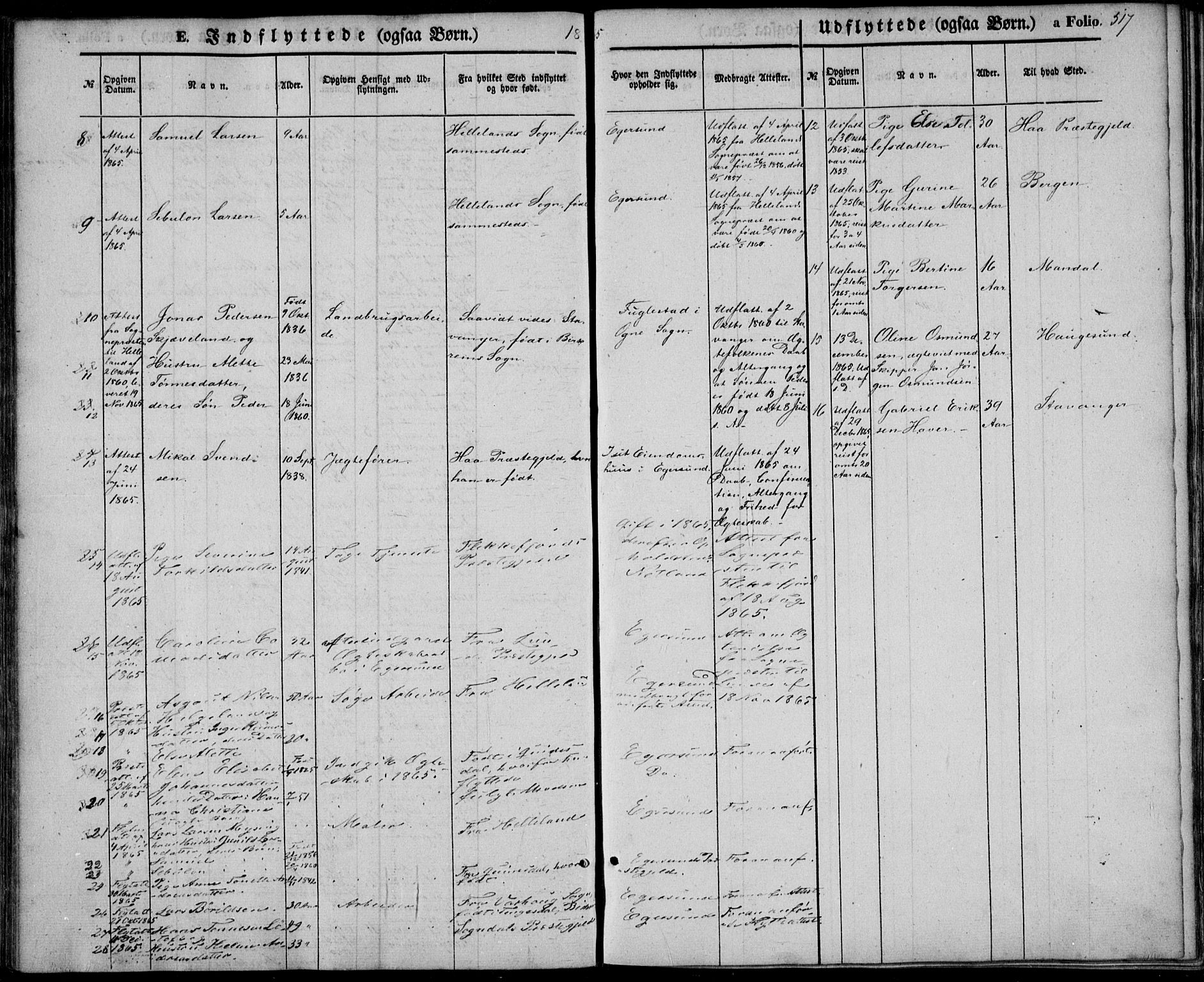 Eigersund sokneprestkontor, SAST/A-101807/S08/L0013: Parish register (official) no. A 12.2, 1850-1865, p. 517