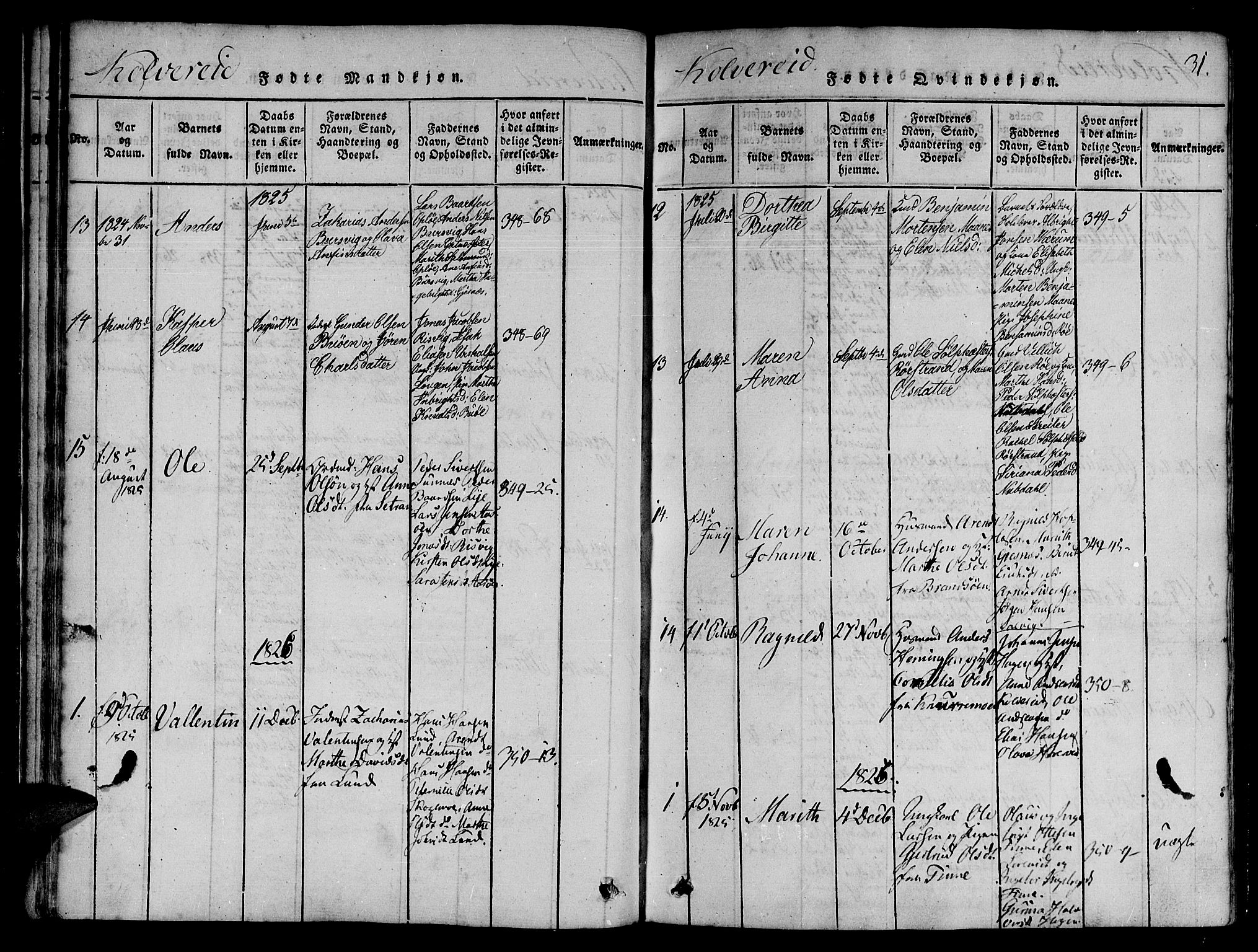 Ministerialprotokoller, klokkerbøker og fødselsregistre - Nord-Trøndelag, AV/SAT-A-1458/780/L0636: Parish register (official) no. 780A03 /1, 1815-1830, p. 31