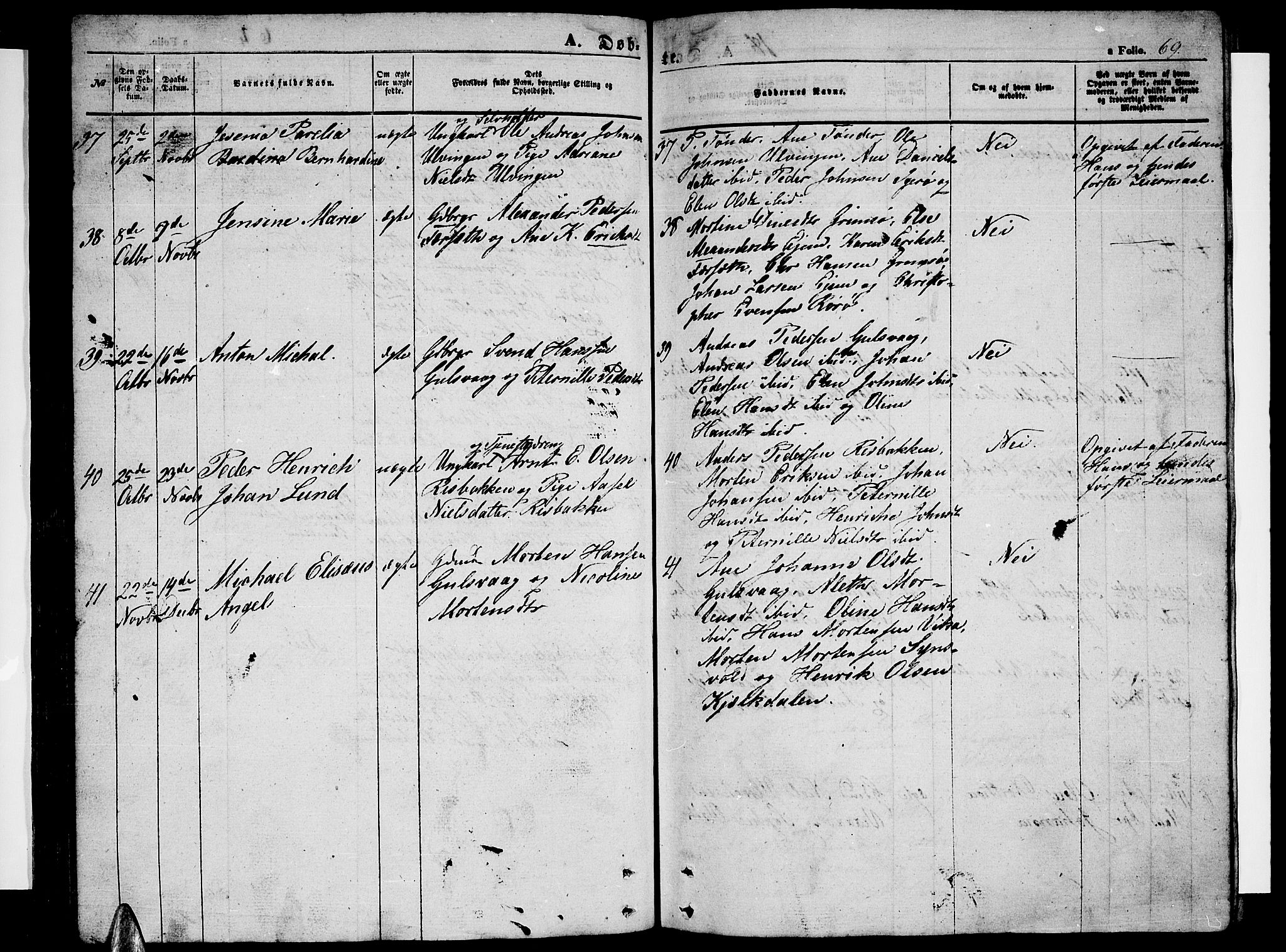 Ministerialprotokoller, klokkerbøker og fødselsregistre - Nordland, AV/SAT-A-1459/816/L0251: Parish register (copy) no. 816C01, 1852-1870, p. 69