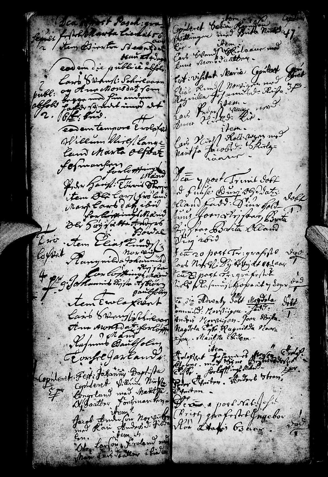 Os sokneprestembete, SAB/A-99929: Parish register (official) no. A 4, 1669-1760, p. 47