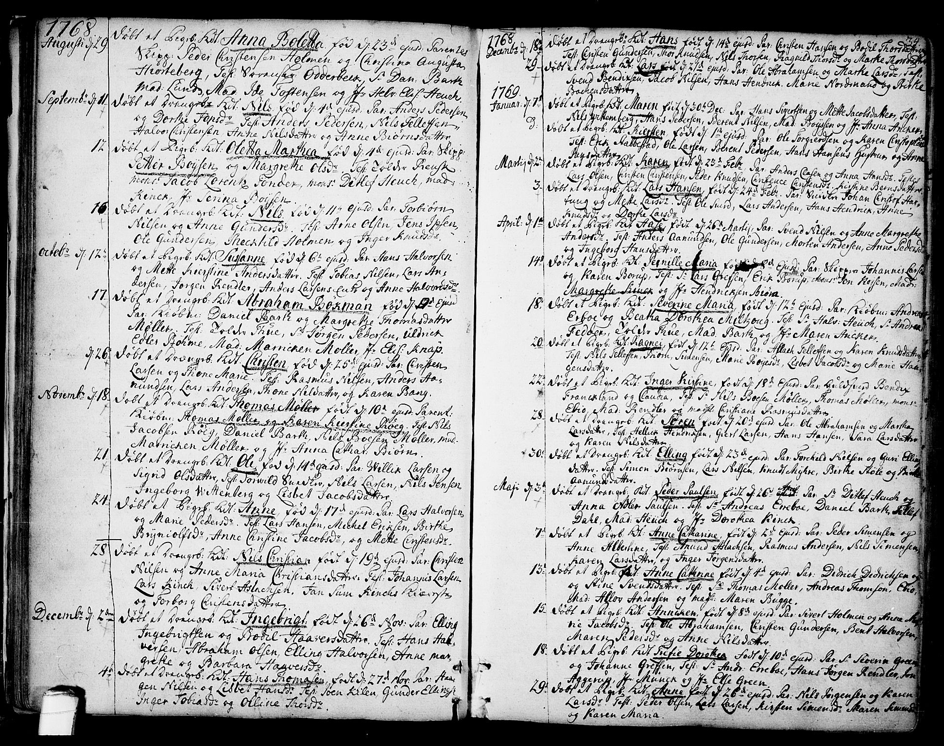 Kragerø kirkebøker, SAKO/A-278/F/Fa/L0002: Parish register (official) no. 2, 1767-1802, p. 34
