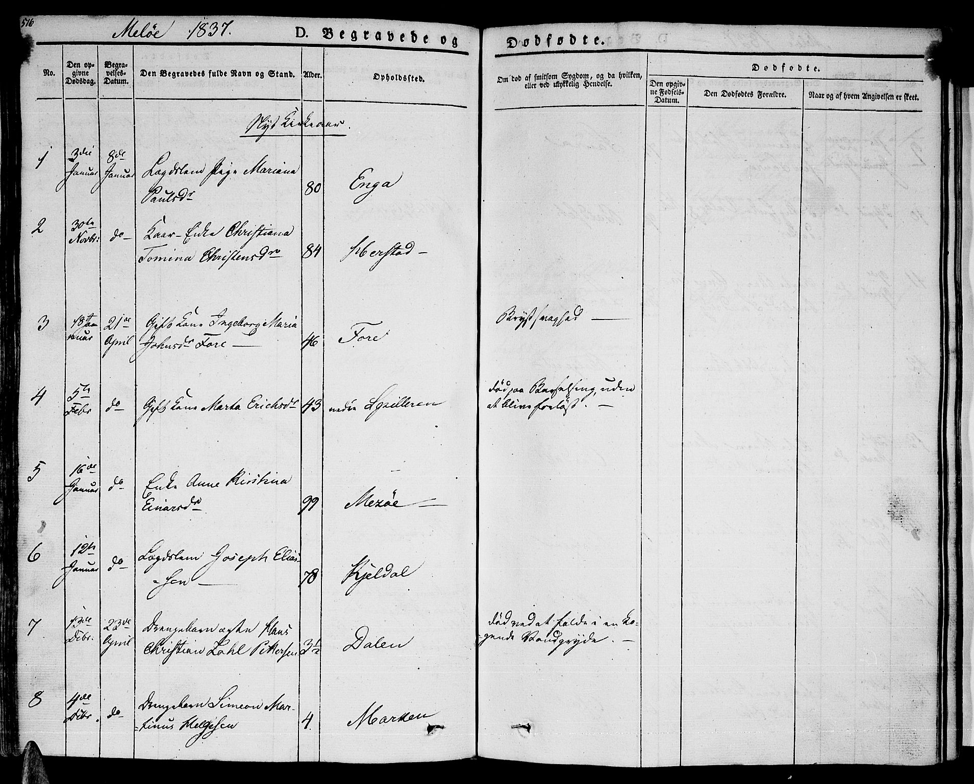 Ministerialprotokoller, klokkerbøker og fødselsregistre - Nordland, SAT/A-1459/841/L0600: Parish register (official) no. 841A07 /2, 1824-1843, p. 516