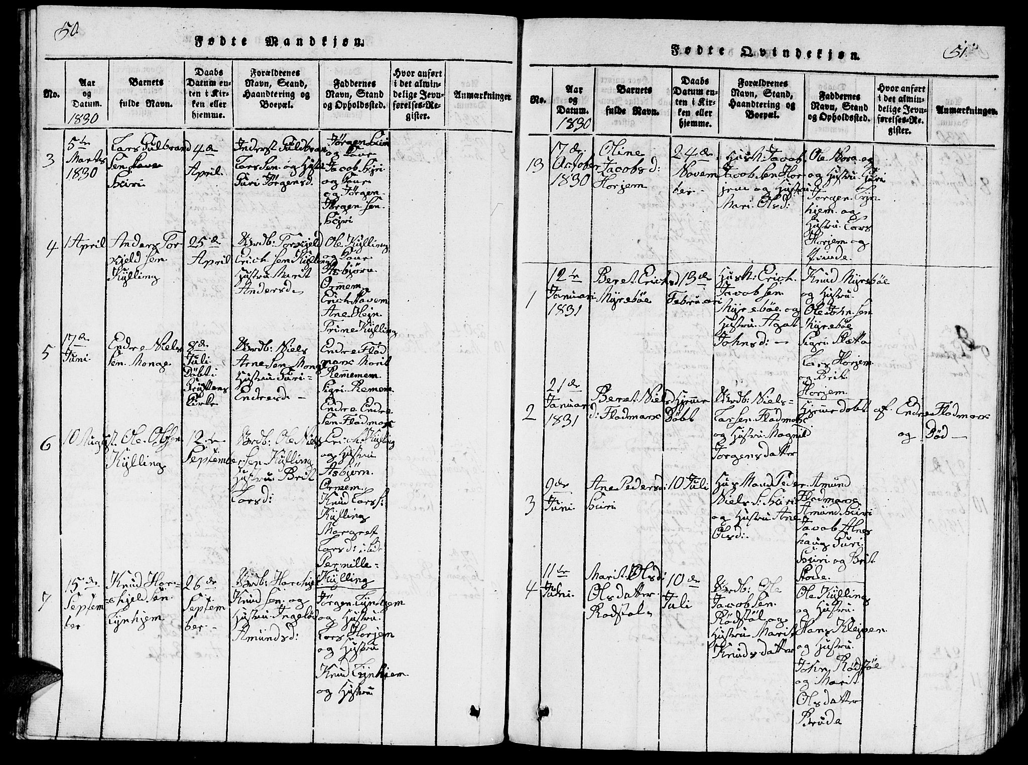 Ministerialprotokoller, klokkerbøker og fødselsregistre - Møre og Romsdal, SAT/A-1454/546/L0595: Parish register (copy) no. 546C01, 1818-1836, p. 50-51