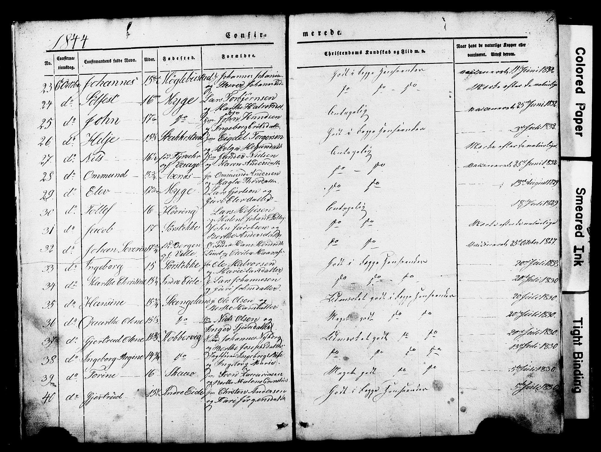 Avaldsnes sokneprestkontor, AV/SAST-A -101851/H/Ha/Haa/L0007: Parish register (official) no. A 7, 1841-1853, p. 12