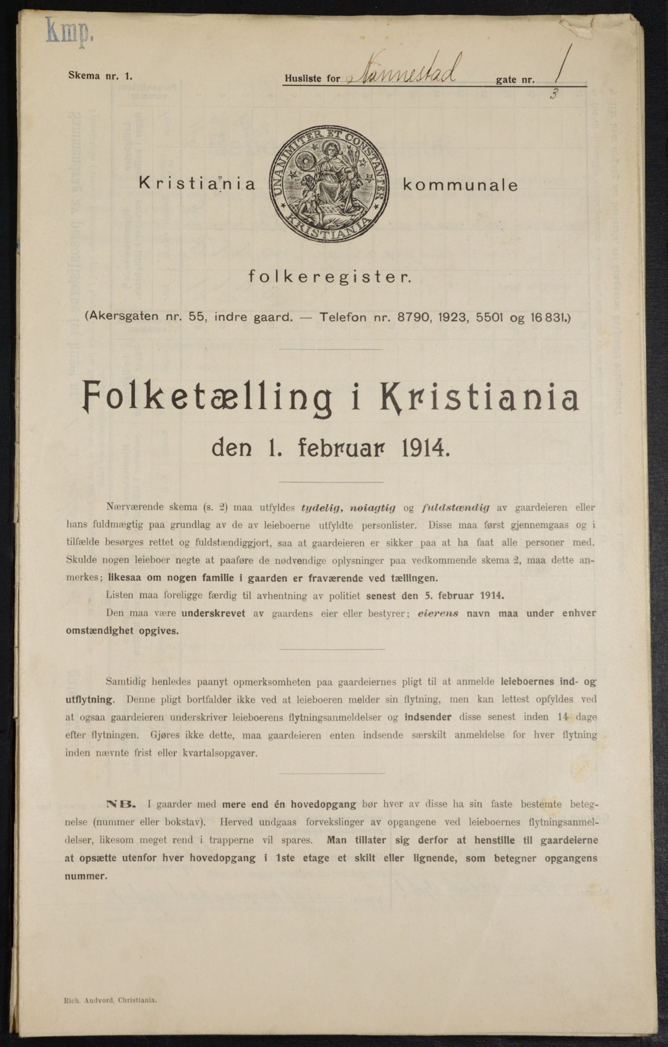 OBA, Municipal Census 1914 for Kristiania, 1914, p. 69026