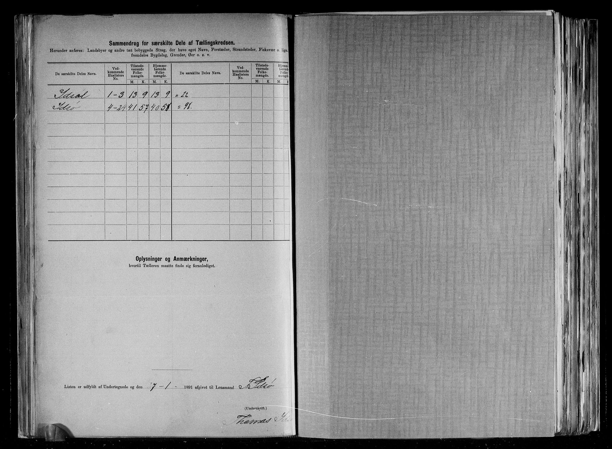 RA, 1891 census for 1130 Strand, 1891, p. 22