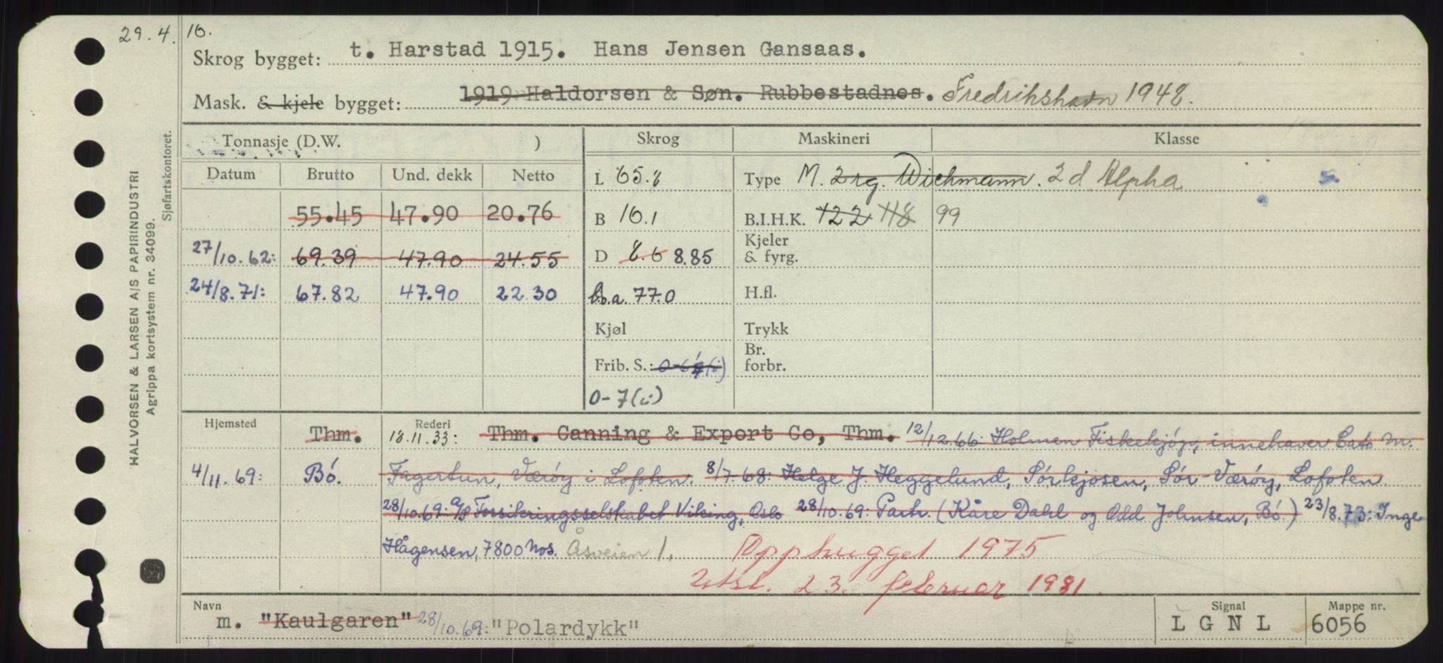 Sjøfartsdirektoratet med forløpere, Skipsmålingen, RA/S-1627/H/Hd/L0029: Fartøy, P, p. 353