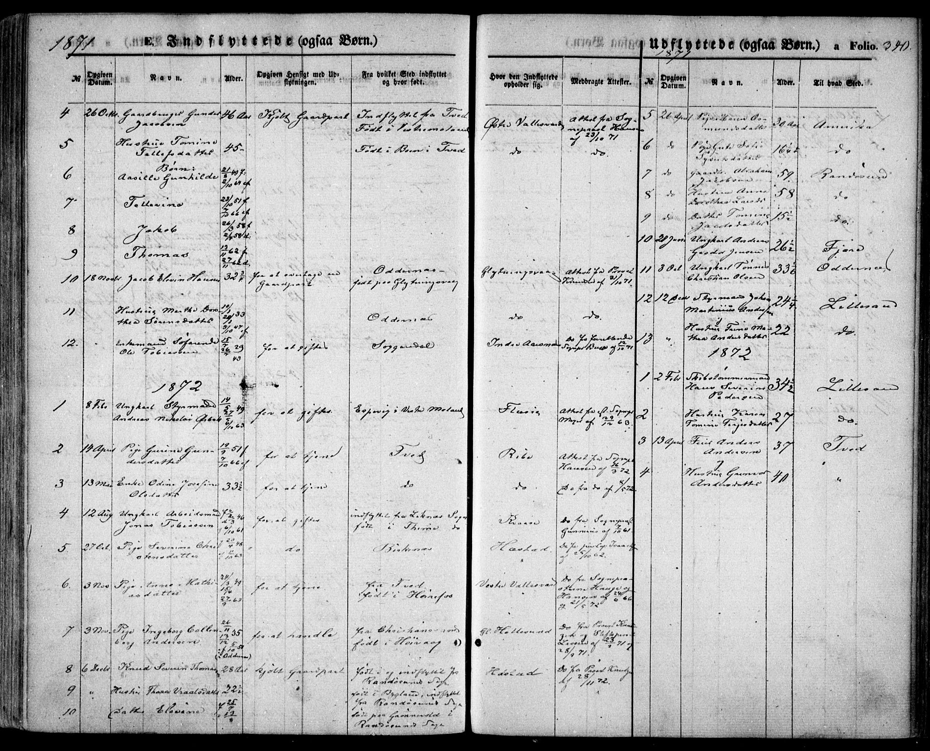 Høvåg sokneprestkontor, SAK/1111-0025/F/Fa/L0004: Parish register (official) no. A 4, 1859-1877, p. 340