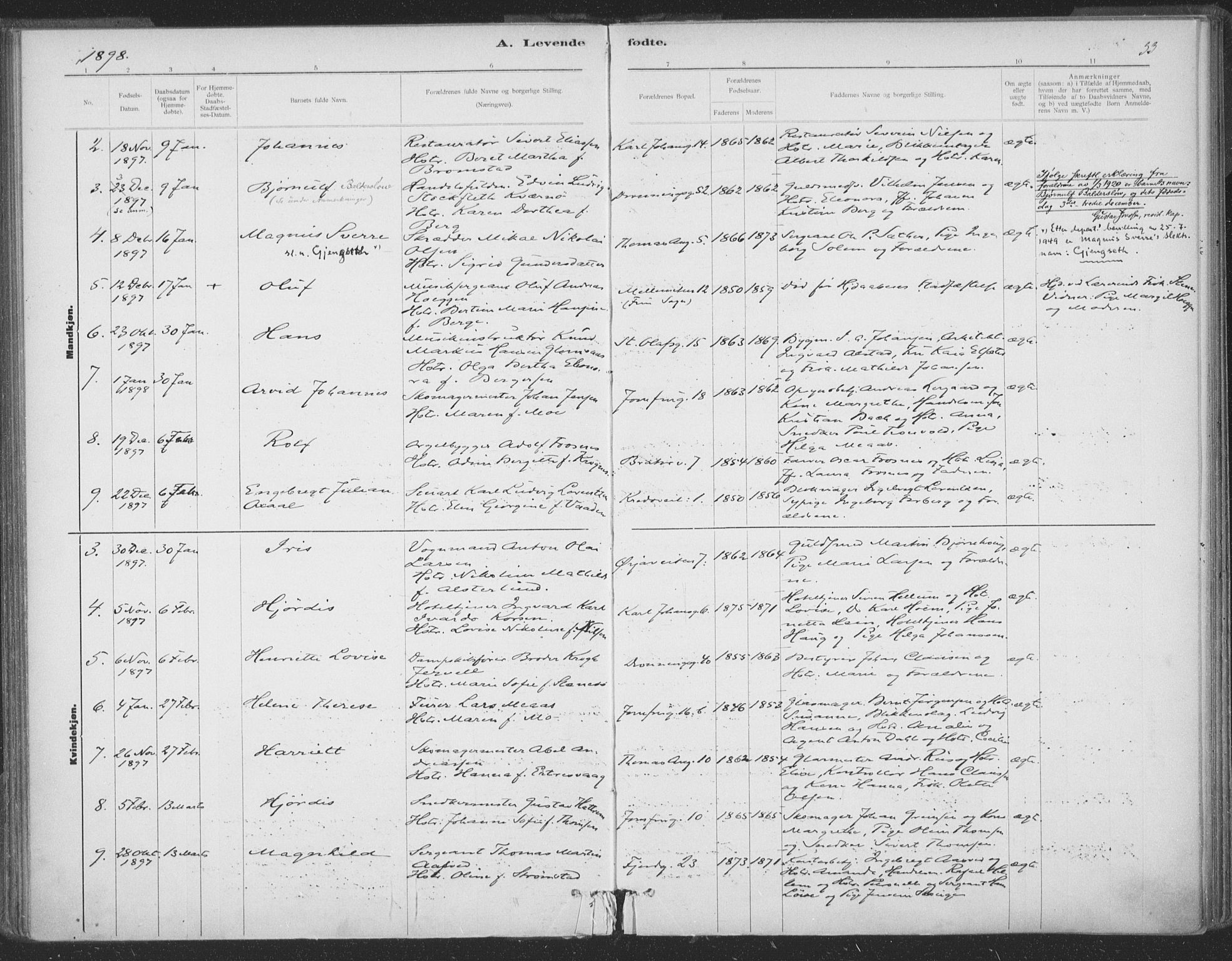 Ministerialprotokoller, klokkerbøker og fødselsregistre - Sør-Trøndelag, SAT/A-1456/602/L0122: Parish register (official) no. 602A20, 1892-1908, p. 53
