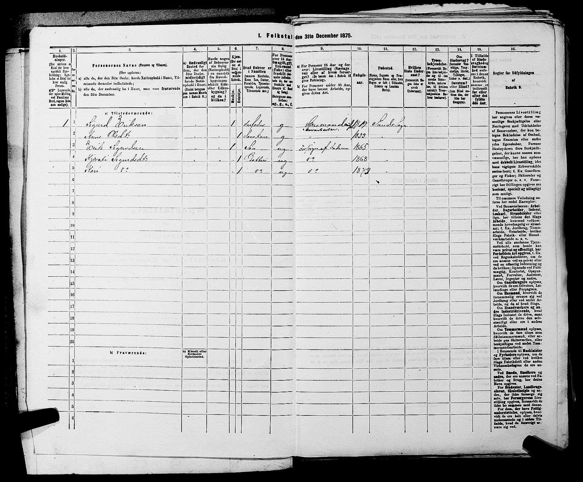 SAKO, 1875 census for 0822P Sauherad, 1875, p. 64