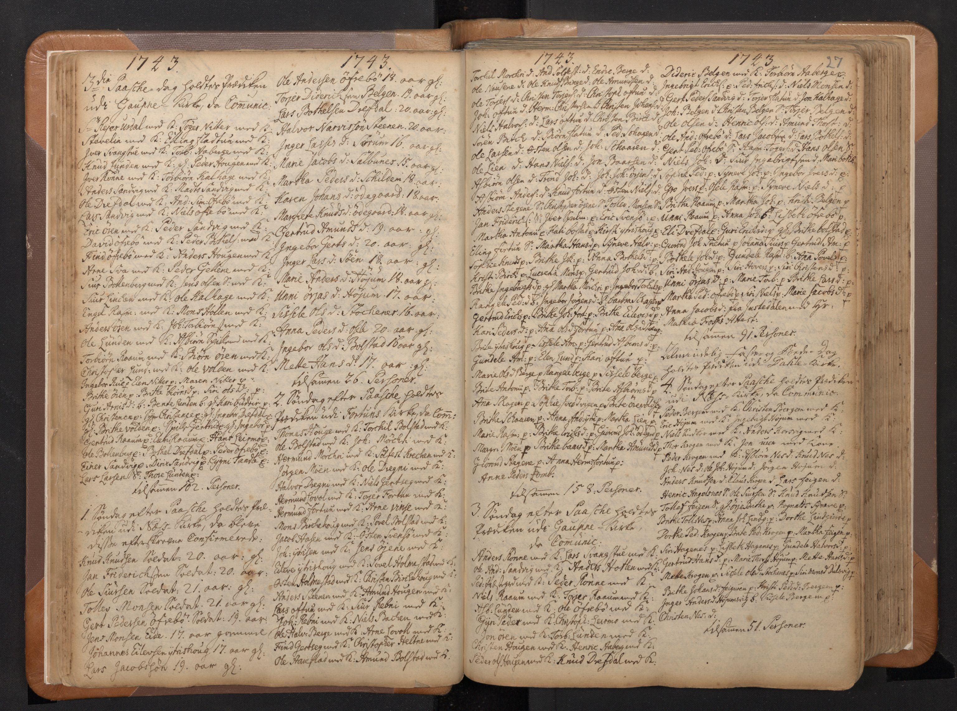 Luster sokneprestembete, AV/SAB-A-81101/H/Haa/Haaa/L0002: Parish register (official) no. A 2, 1751-1796, p. 26b-27a