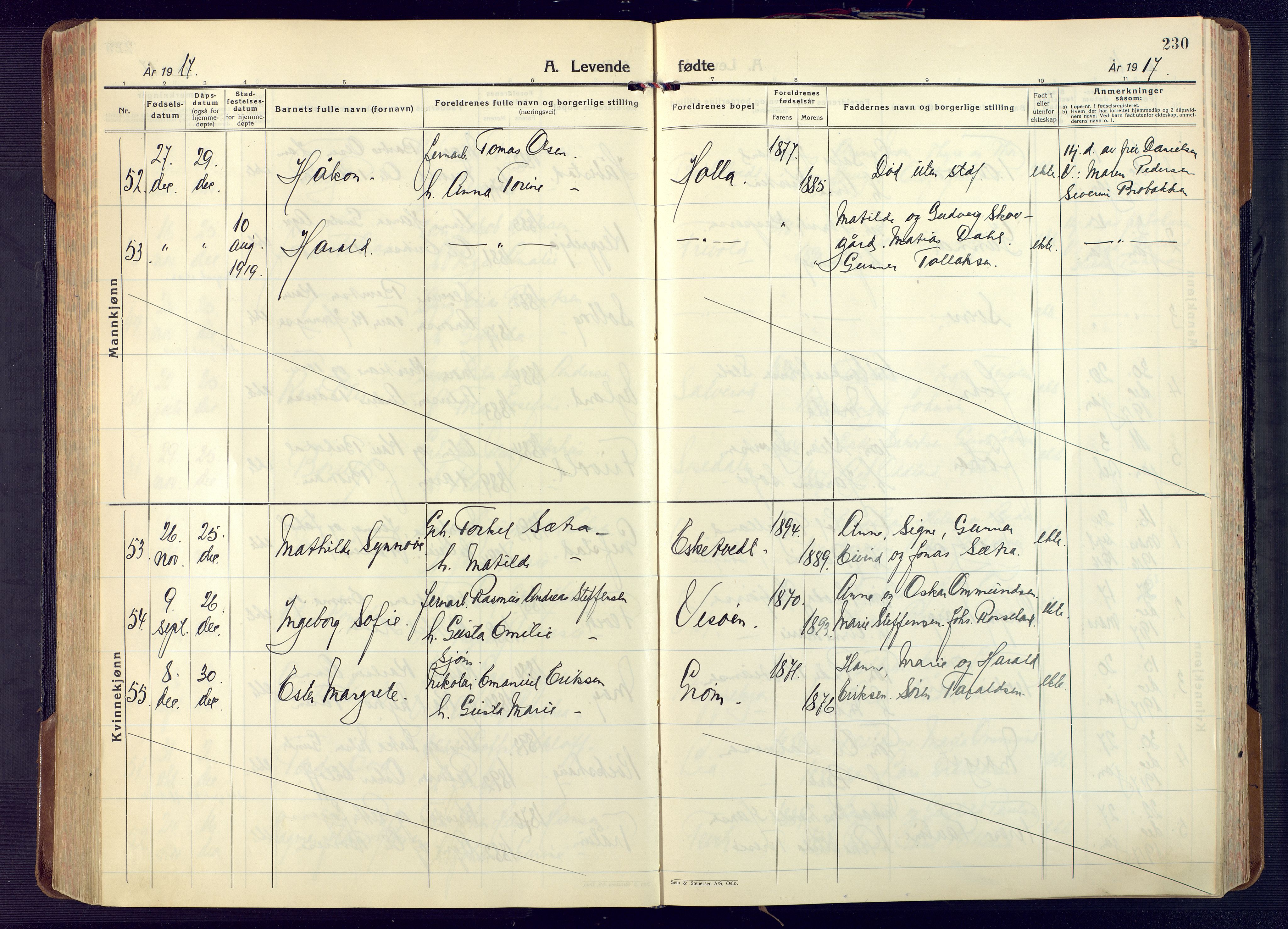 Fjære sokneprestkontor, AV/SAK-1111-0011/F/Fa/L0004: Parish register (official) no. A 4, 1902-1925, p. 230