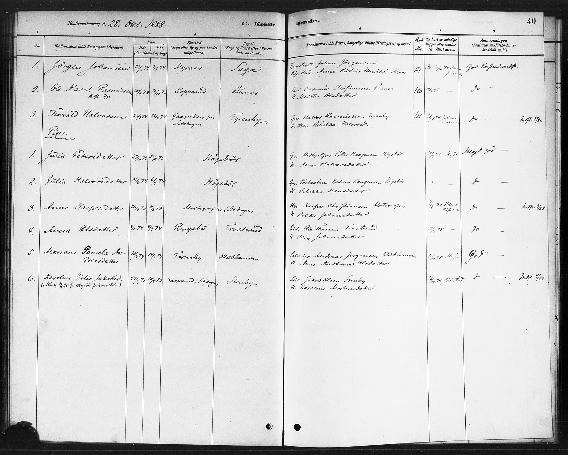 Rødenes prestekontor Kirkebøker, SAO/A-2005/F/Fb/L0001: Parish register (official) no. II 1, 1880-1889, p. 40