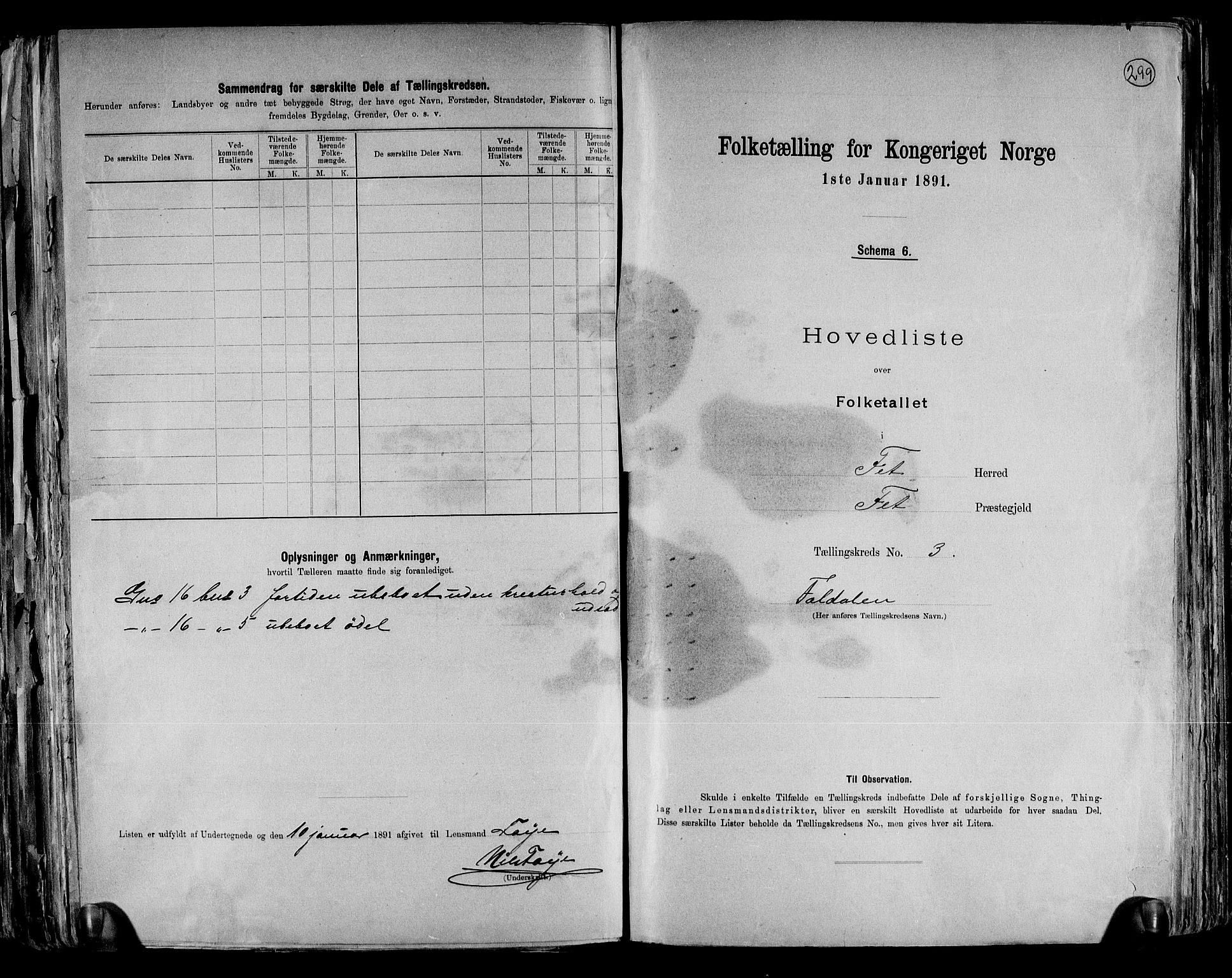 RA, 1891 census for 0227 Fet, 1891, p. 8