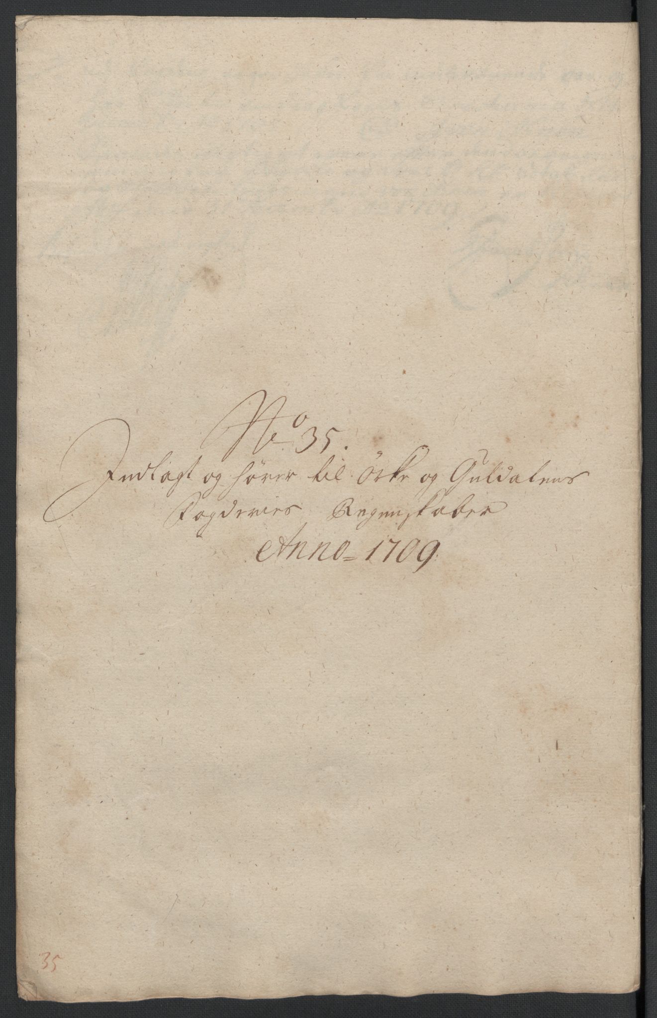 Rentekammeret inntil 1814, Reviderte regnskaper, Fogderegnskap, RA/EA-4092/R60/L3959: Fogderegnskap Orkdal og Gauldal, 1709, p. 377