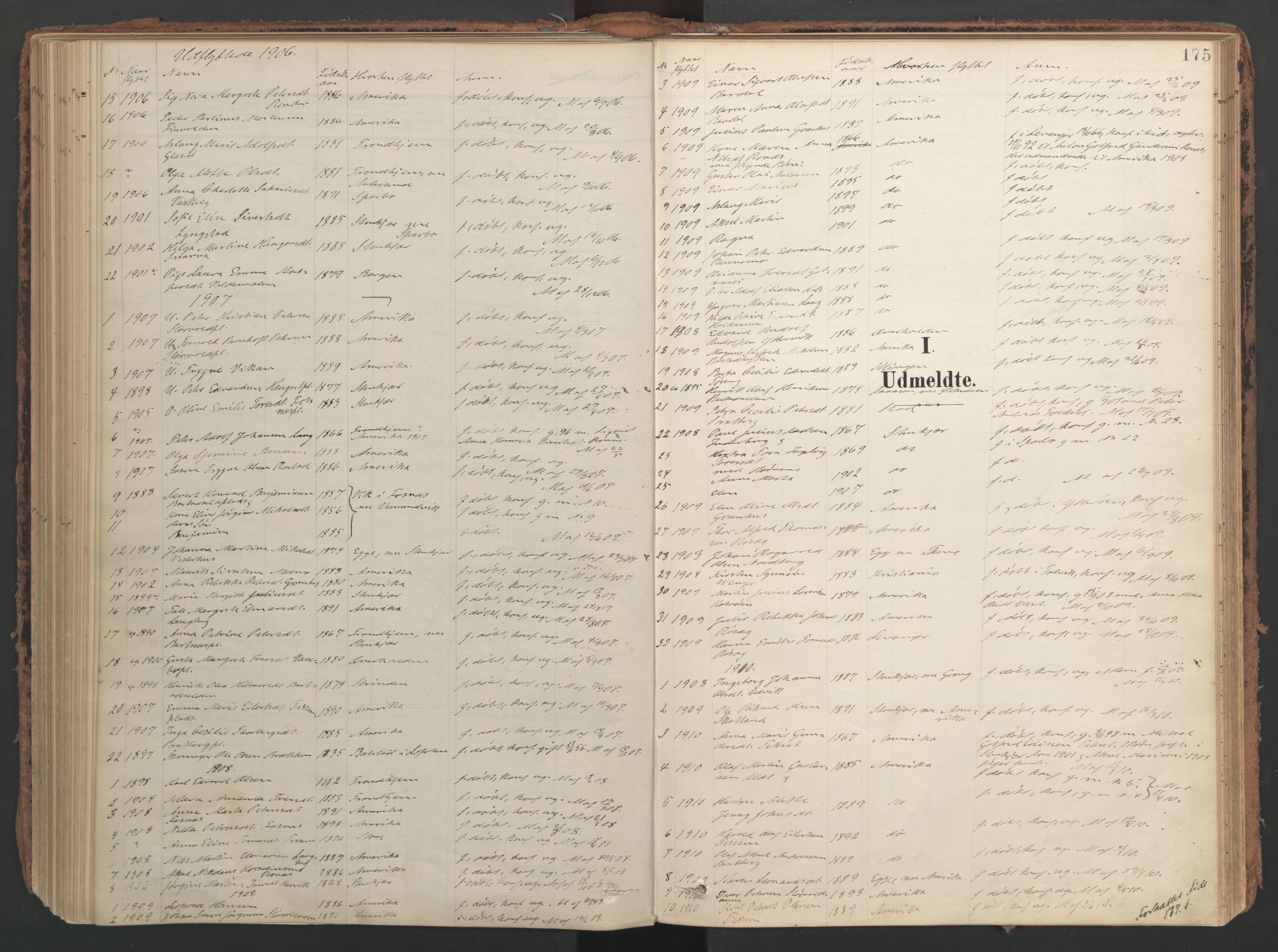 Ministerialprotokoller, klokkerbøker og fødselsregistre - Nord-Trøndelag, SAT/A-1458/741/L0397: Parish register (official) no. 741A11, 1901-1911, p. 175