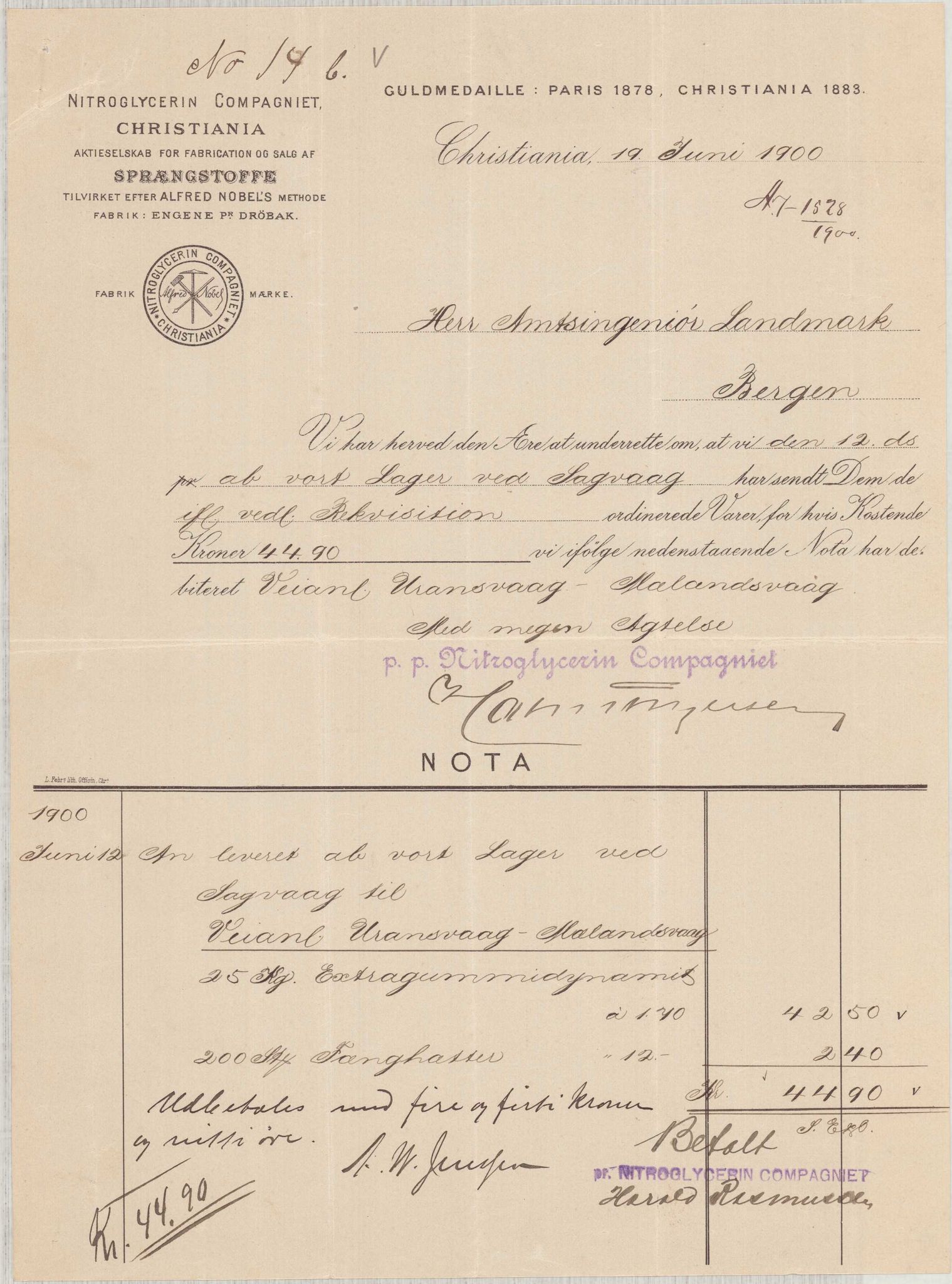 Finnaas kommune. Formannskapet, IKAH/1218a-021/E/Ea/L0002/0001: Rekneskap for veganlegg / Rekneskap for veganlegget Urangsvåg - Mælandsvåg, 1898-1900, p. 156